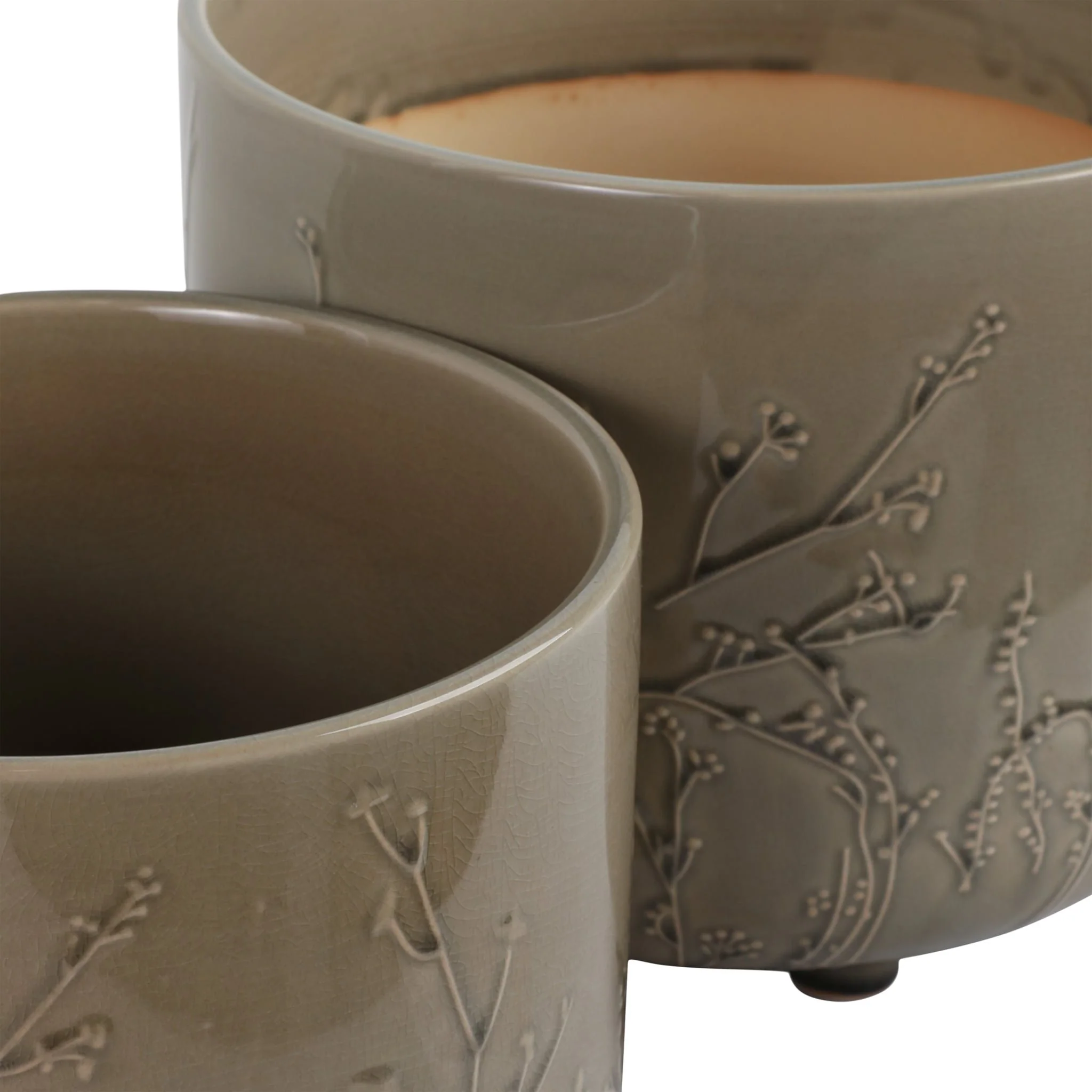 S/2 9/11" Flower Branches Planters, Cream - Image 5