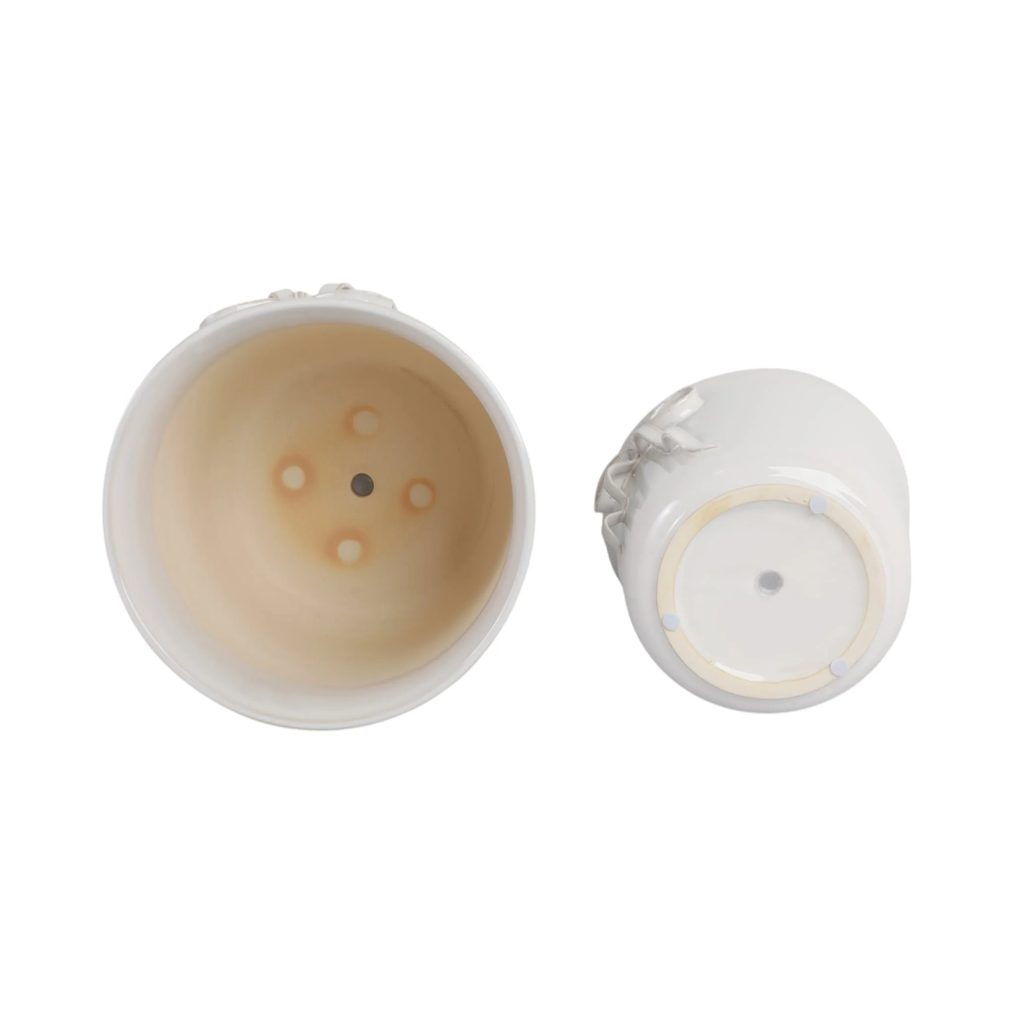 S/2 9/11" Pretty Bow Planters, White - Image 4