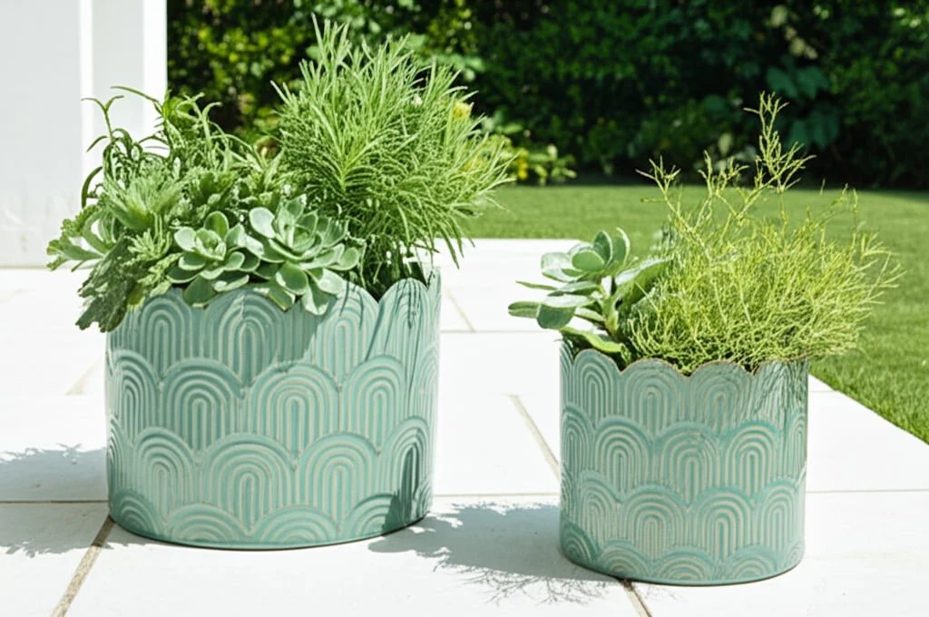 S/2 9/12"  Arch Planters, Sage Green - Image 11