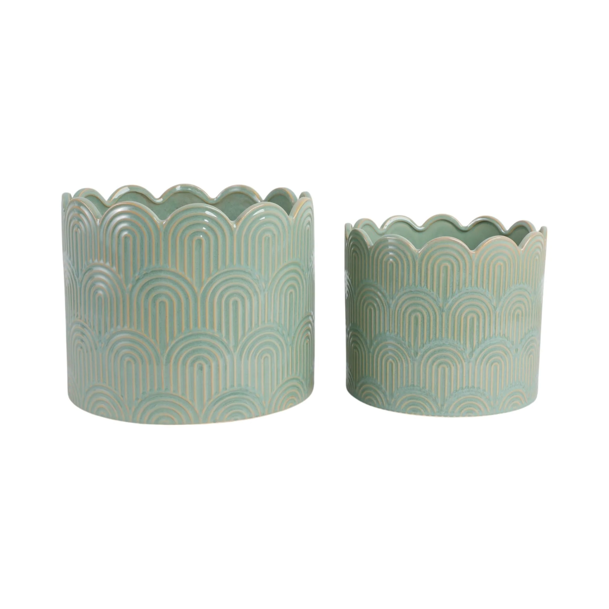 S/2 9/12"  Arch Planters, Sage Green - Image 3