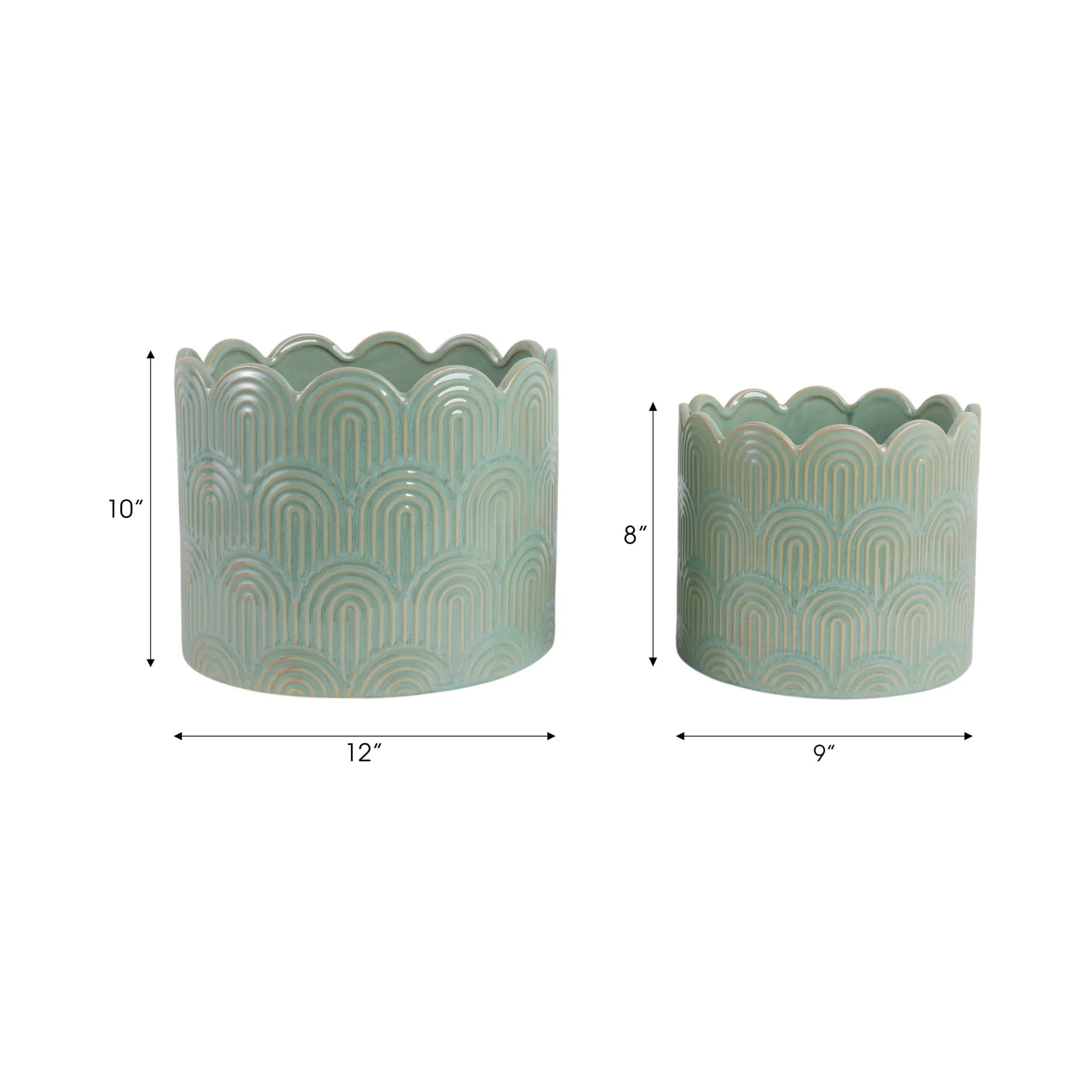 S/2 9/12"  Arch Planters, Sage Green - Image 7