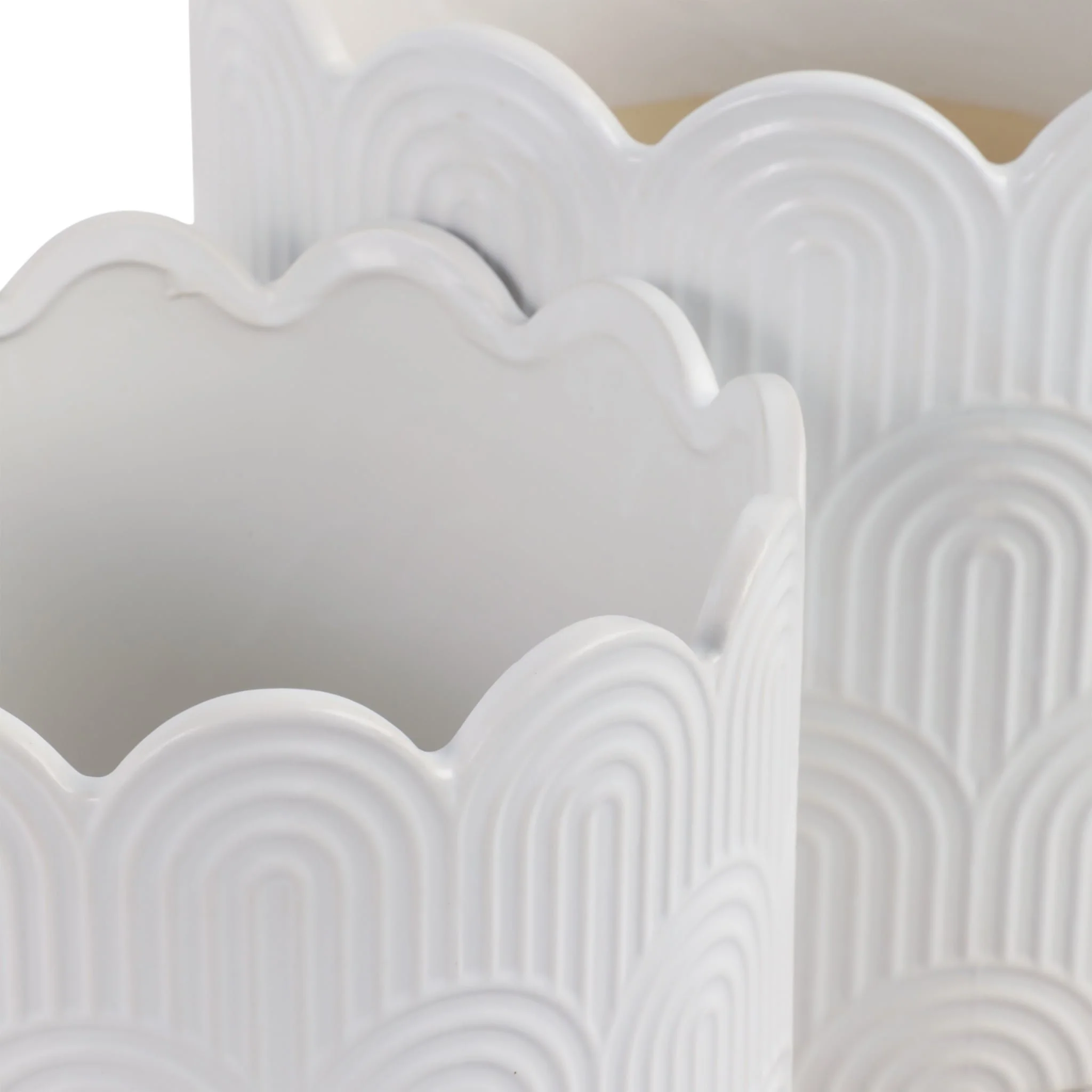 S/2 9/12"  Arch Planters, White - Image 5