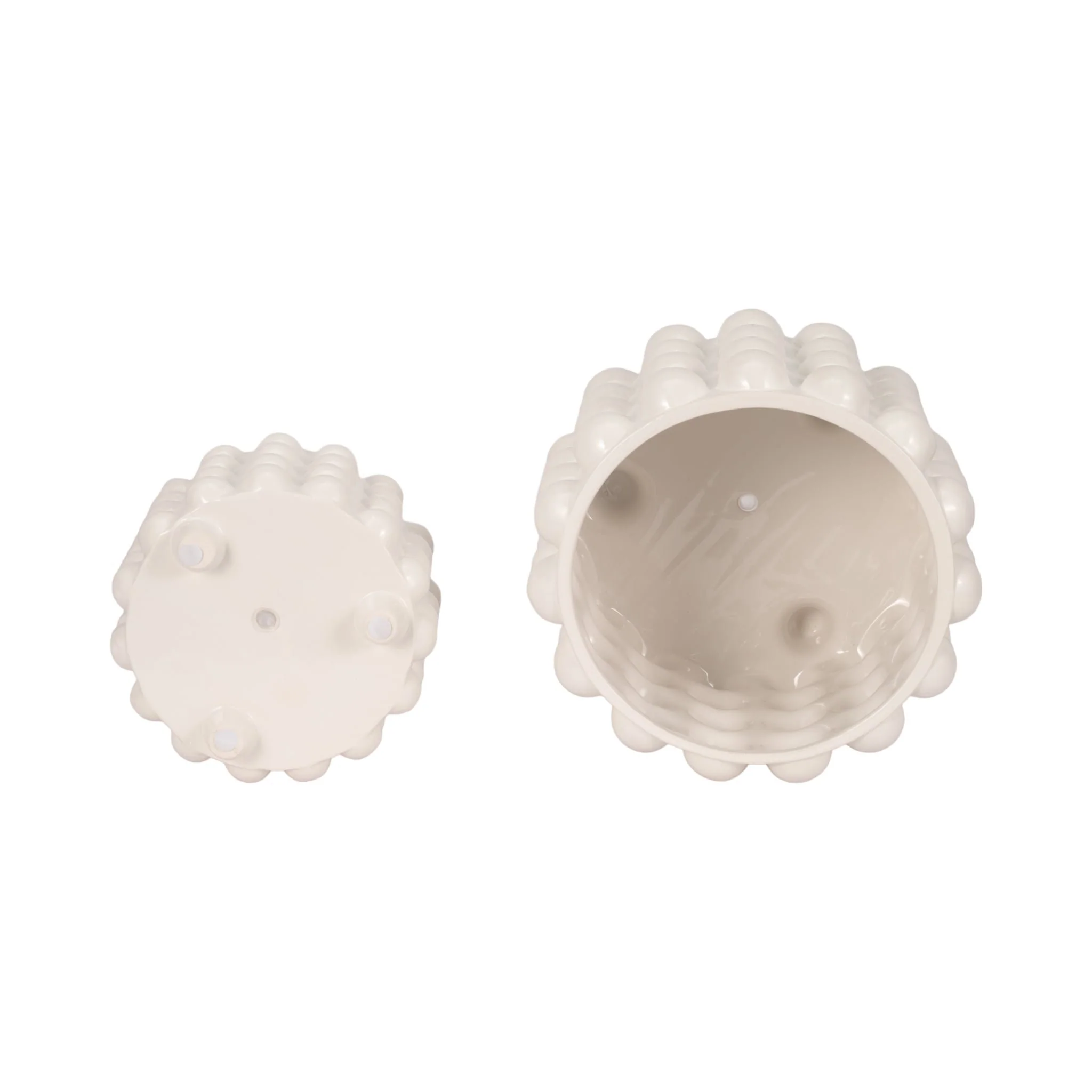 S/2 9/12" Bubble Planters, White - Image 5