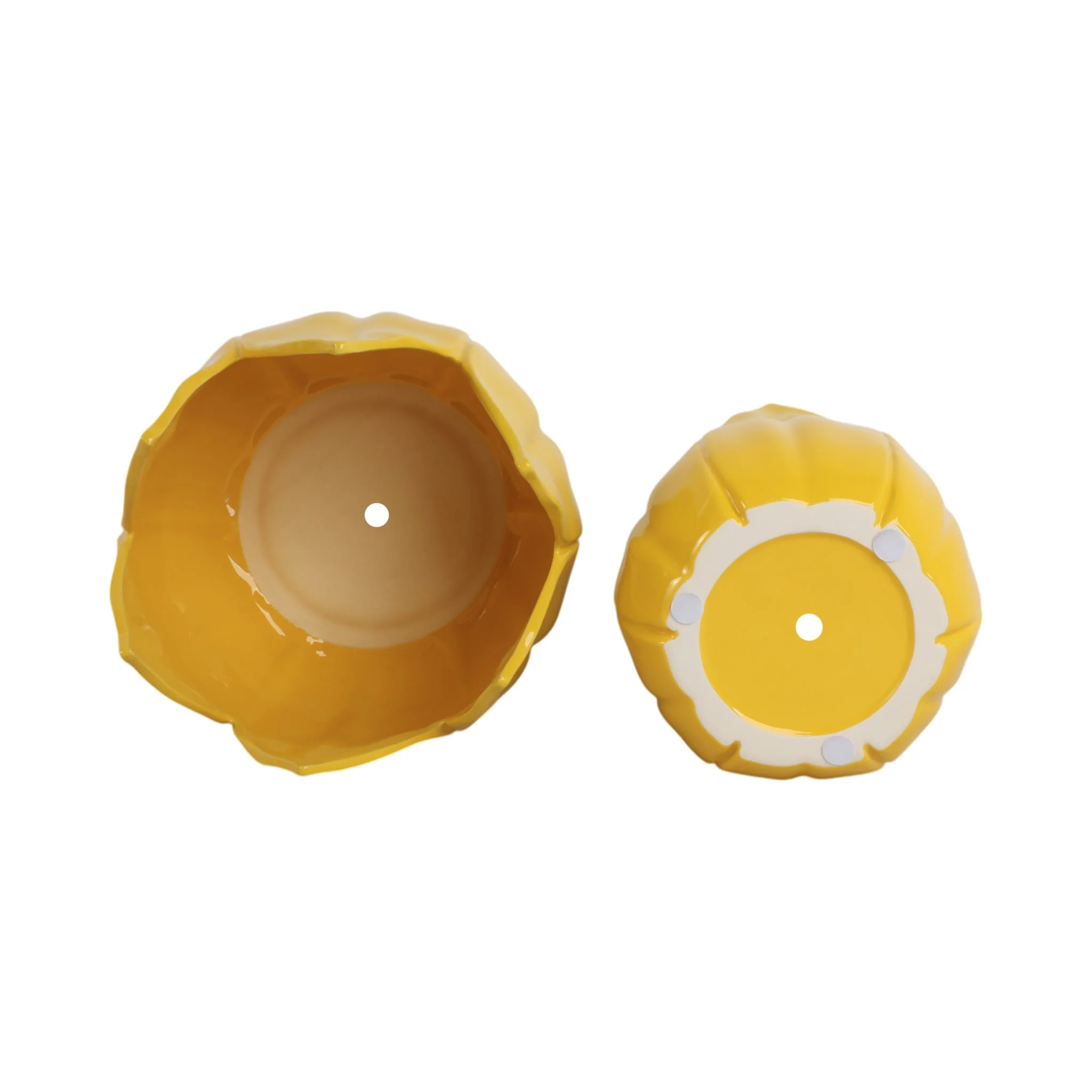 S/2 9/12" Petal Planters, Yellow - Image 6