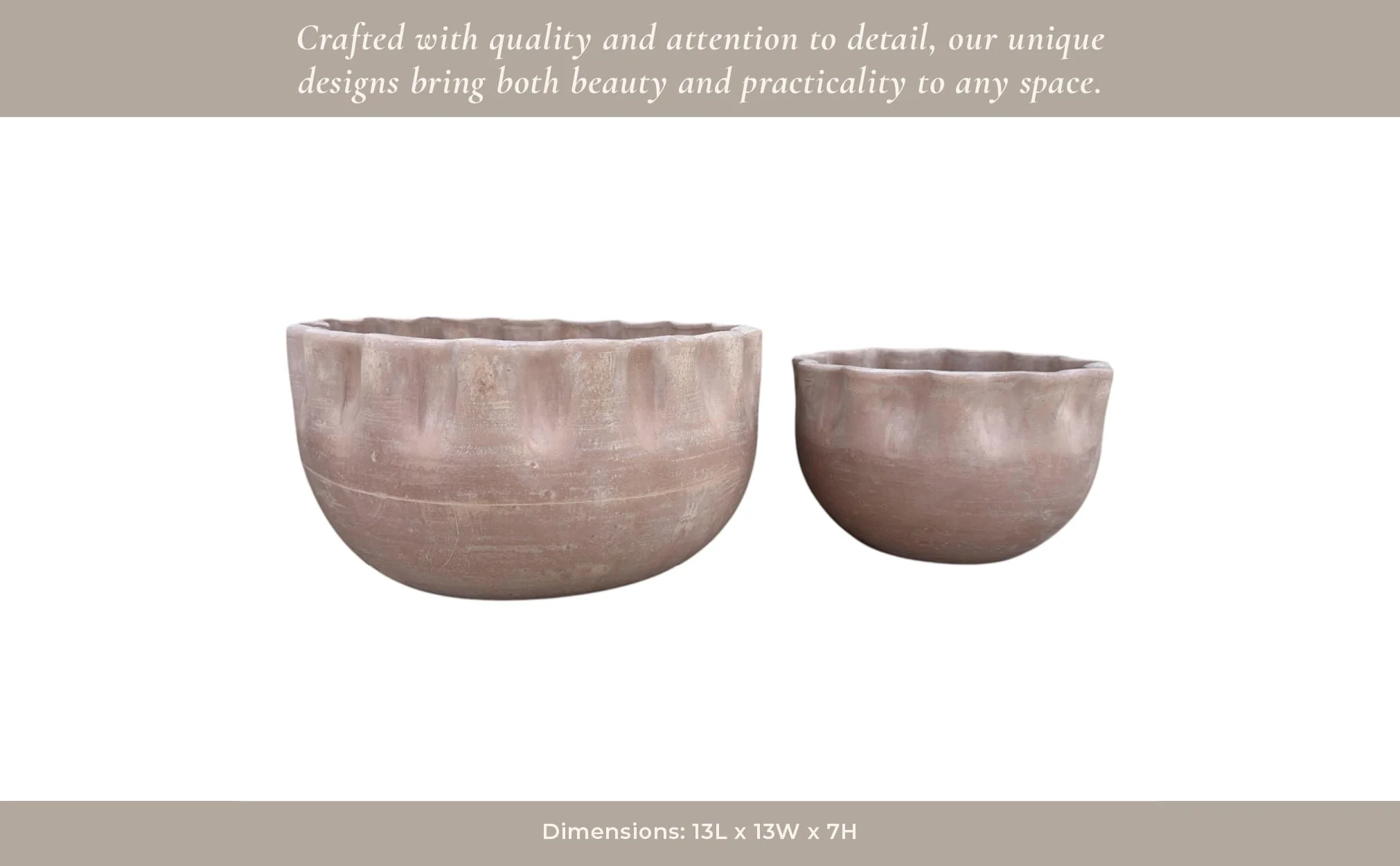 S/2 9/13" Terracotta Planters, Natural - Image 10