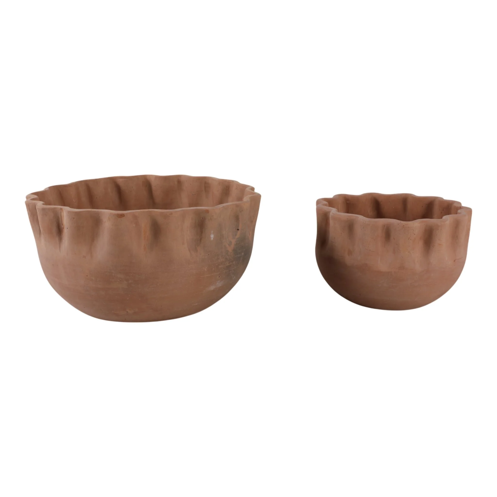 S/2 9/13" Terracotta Planters, Natural - Image 4