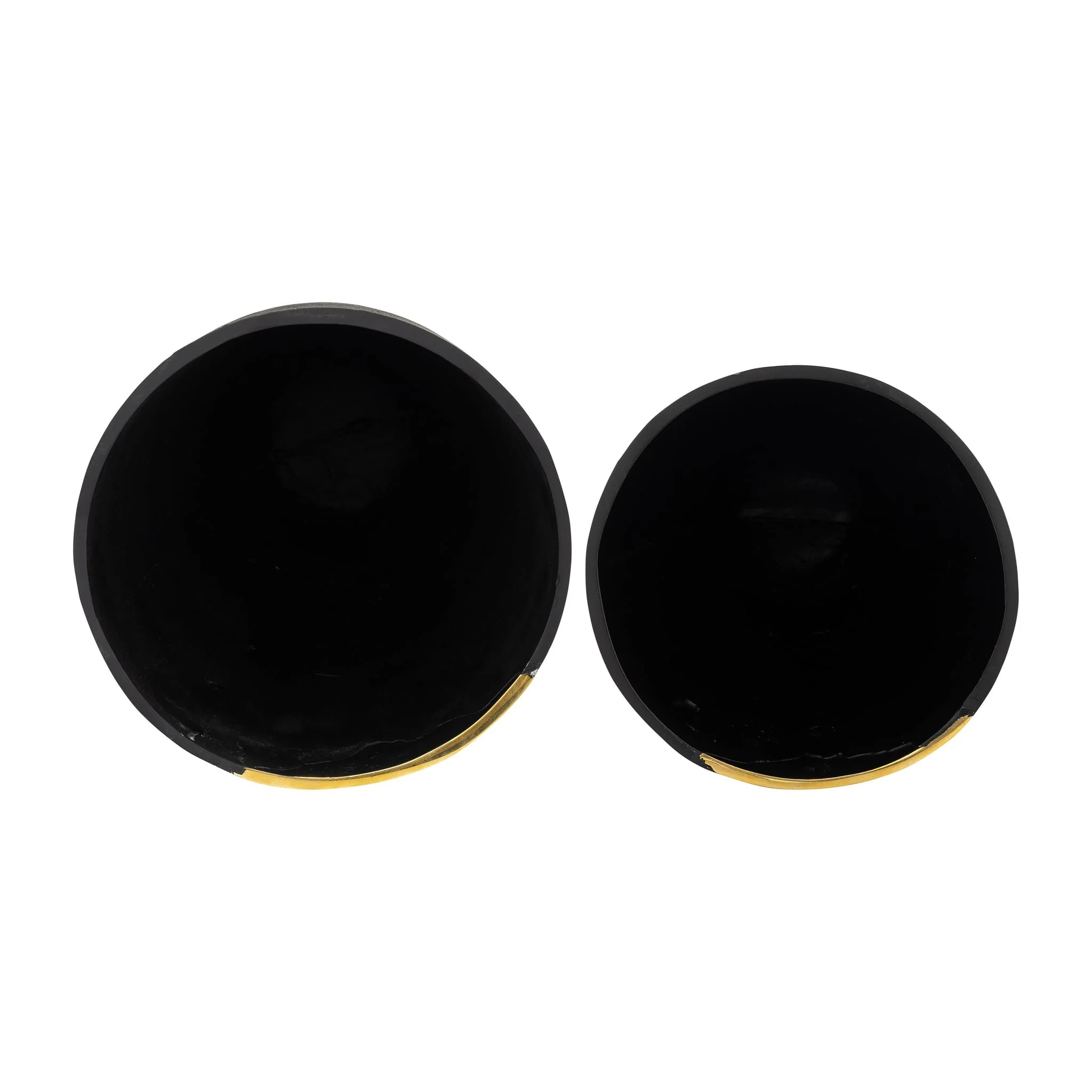 S/2 9/14", Metal  Cracked Design  Vases, Brass/cha - Image 7