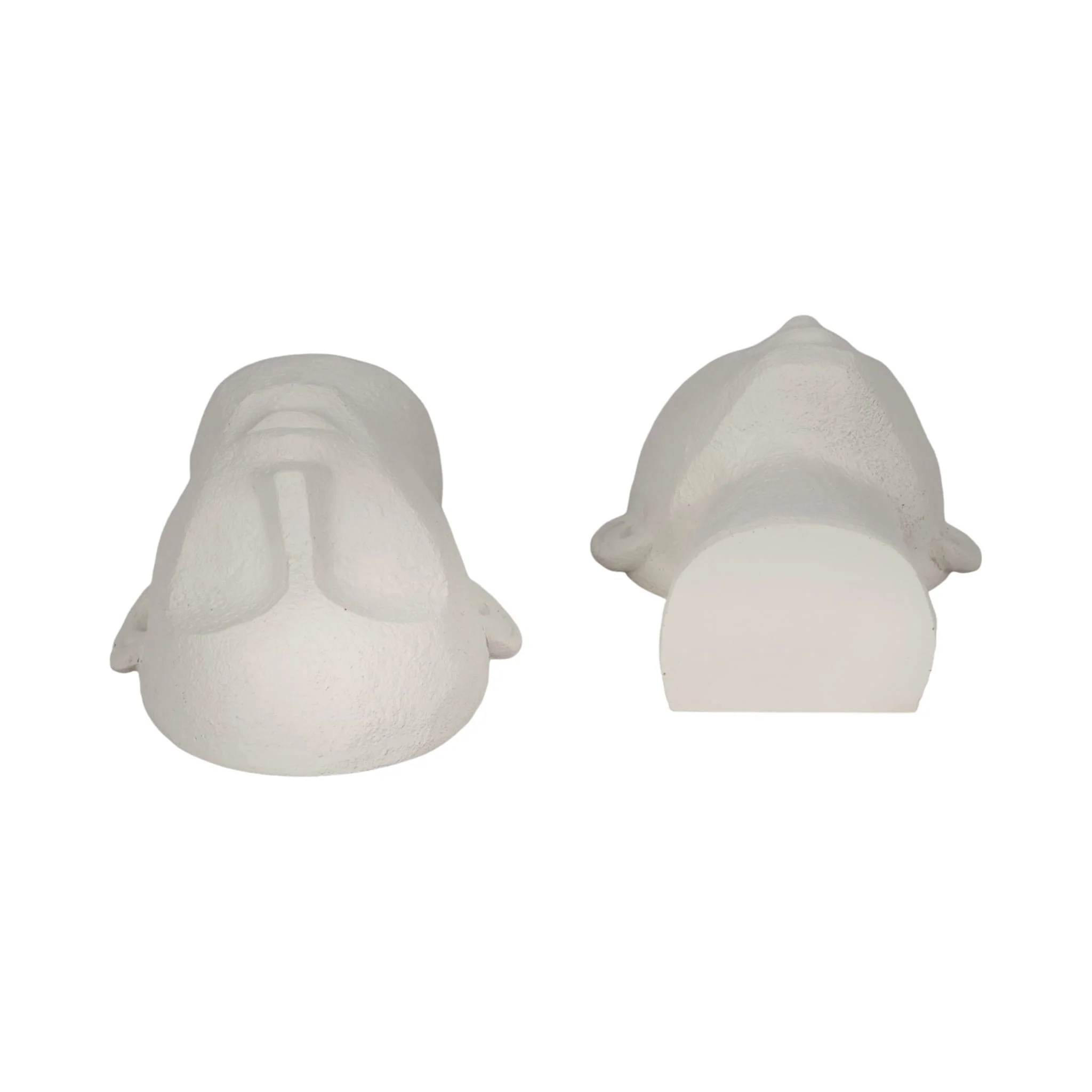 S/2 9" Textured Head Up Bookends, White - Image 6