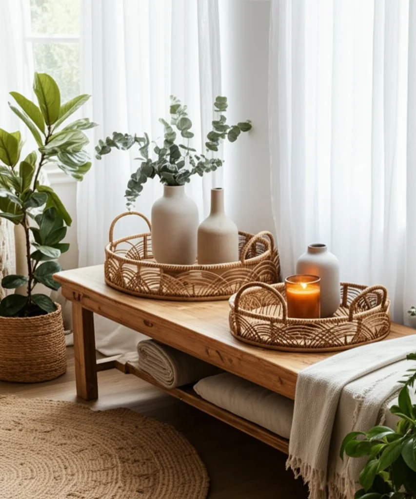 S/2 Bamboo 24/30" Round Trays, Natural - Image 7
