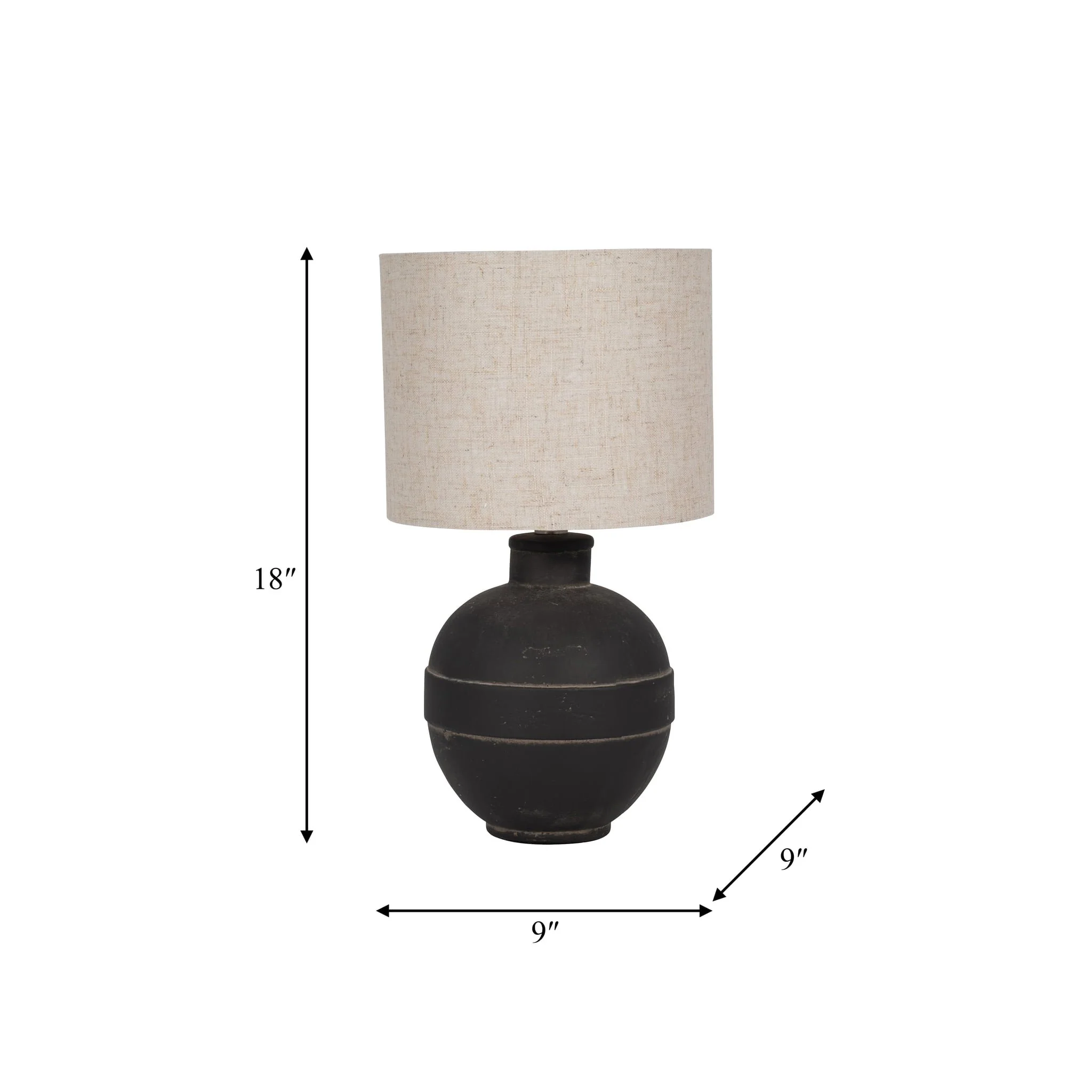 S/2 Ceramic 18" Table Lamp, Dk Gray - Image 8