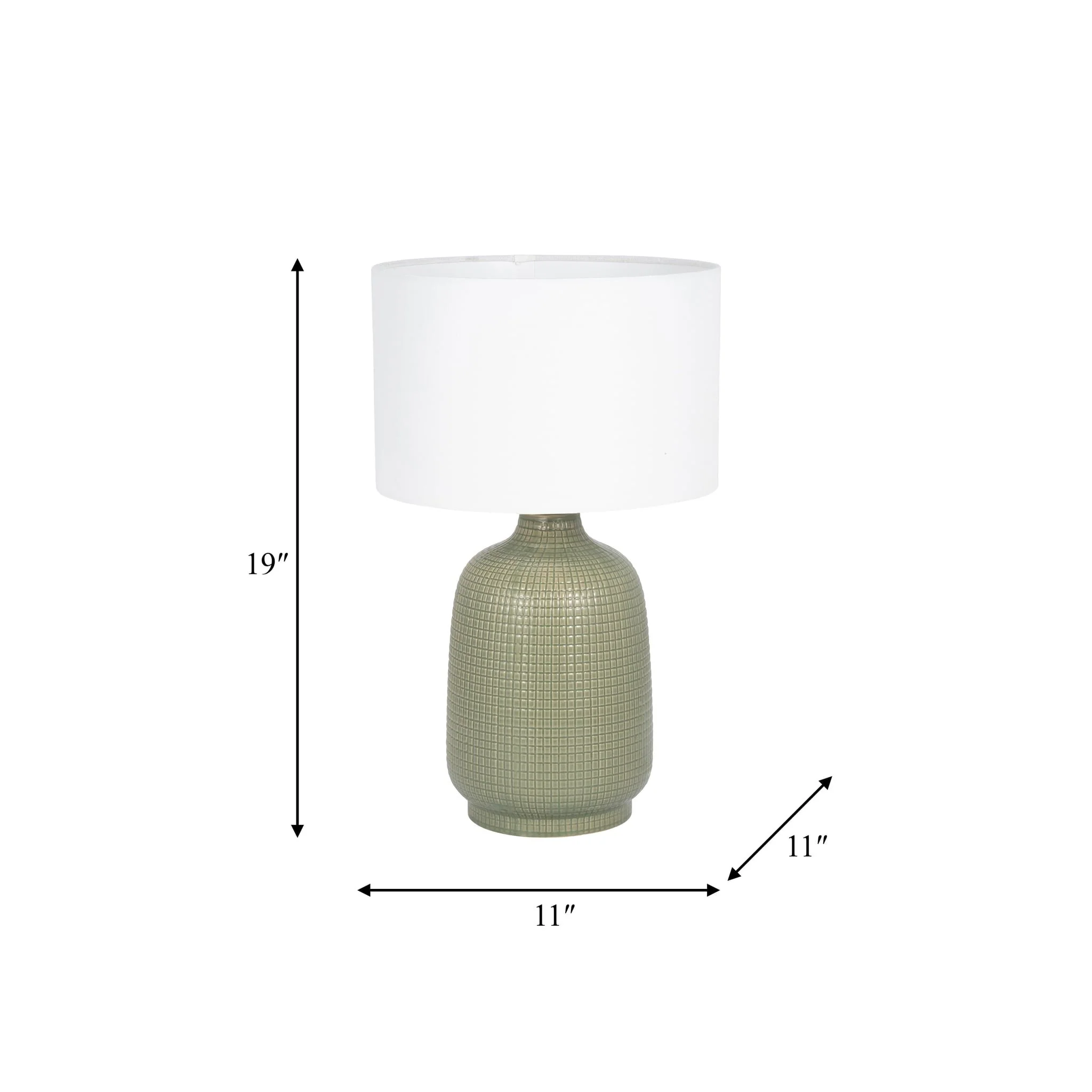 S/2 Ceramic 19" Table Lamp, Dk Sage - Image 8