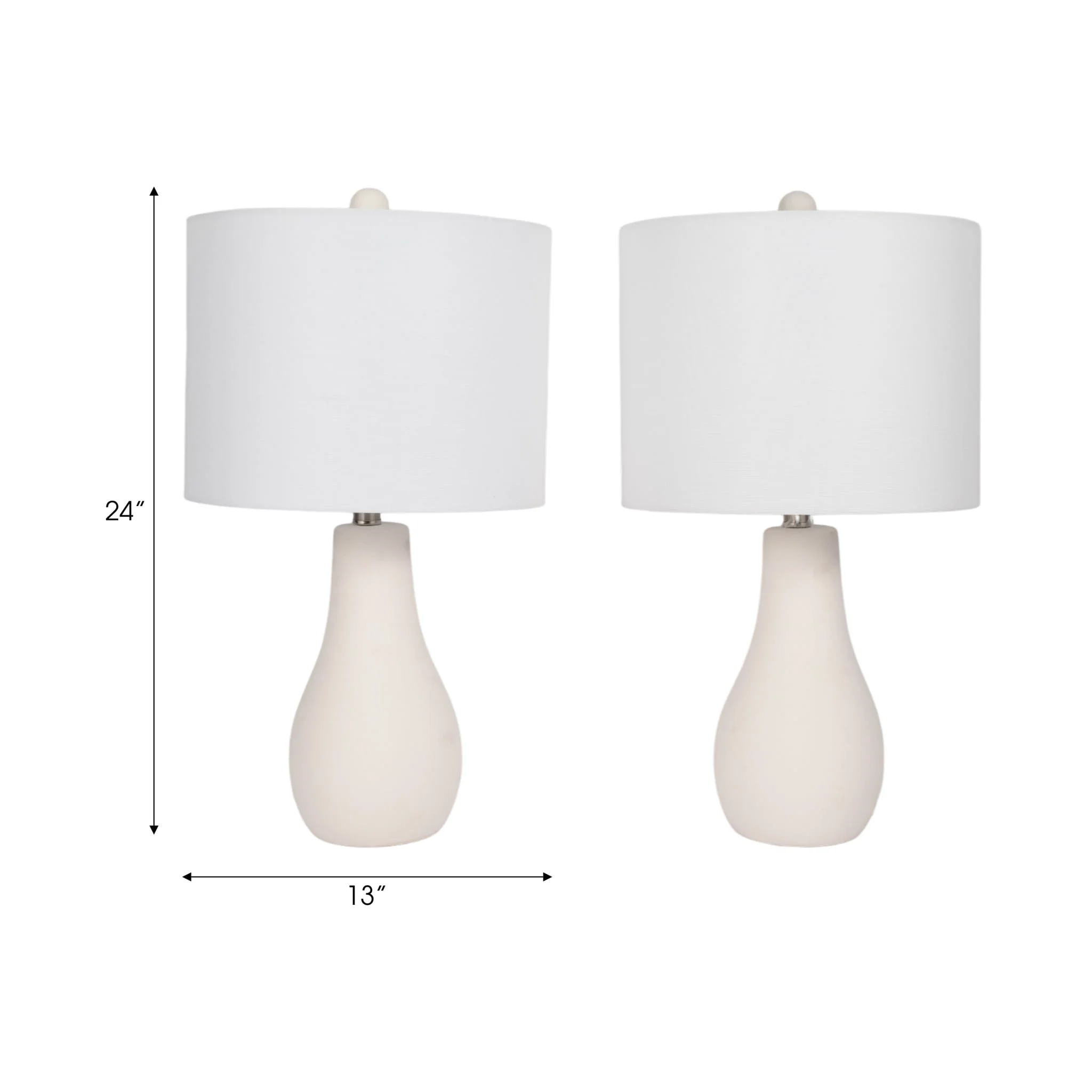 S/2 Ceramic 24" Table Lamp, White - Image 7