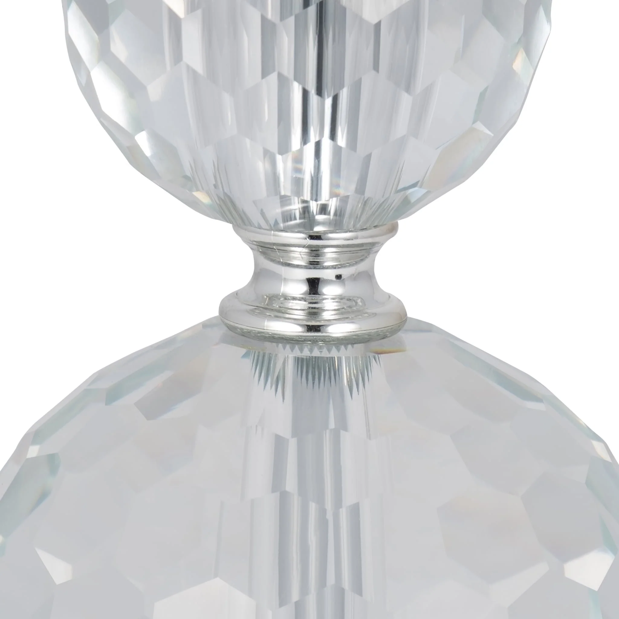 S/2 Crystal 19" Faceted Table Lamp, Silver - Image 4