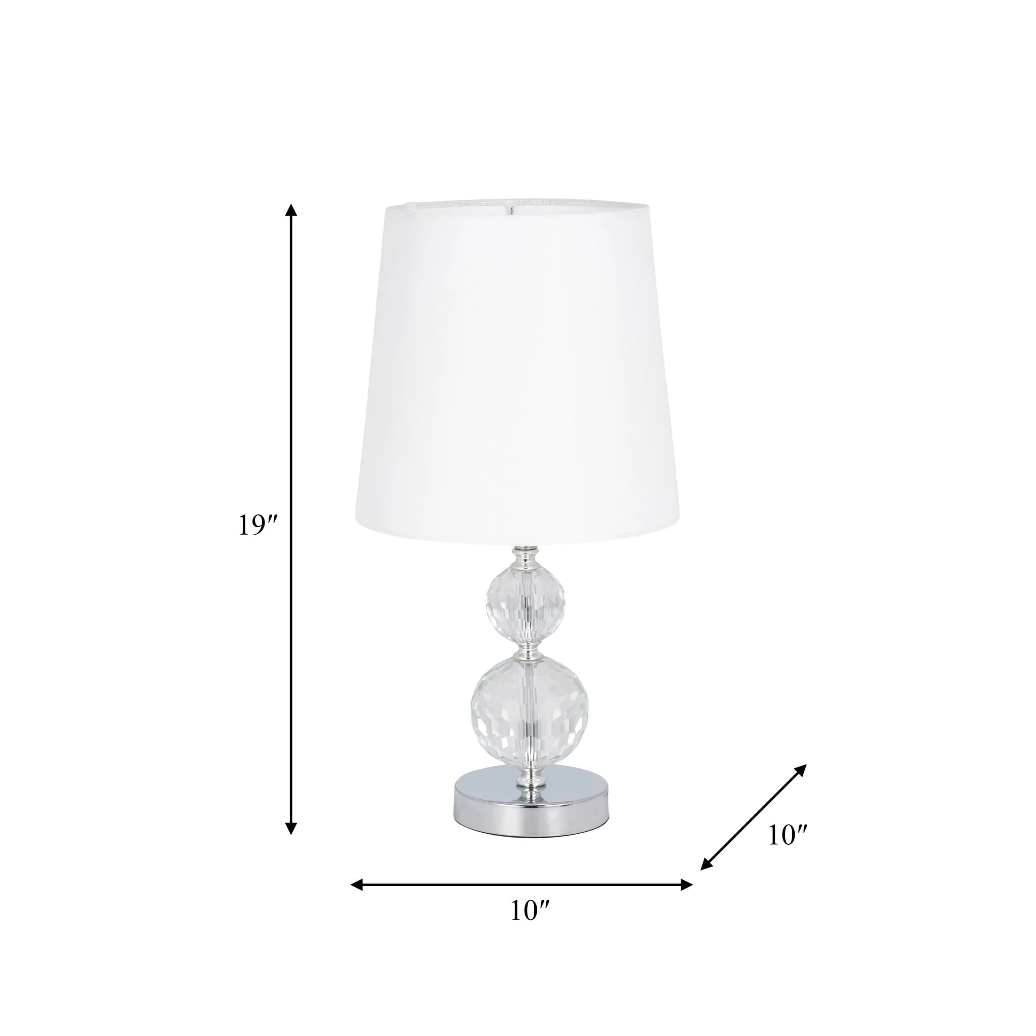 S/2 Crystal 19" Faceted Table Lamp, Silver - Image 8
