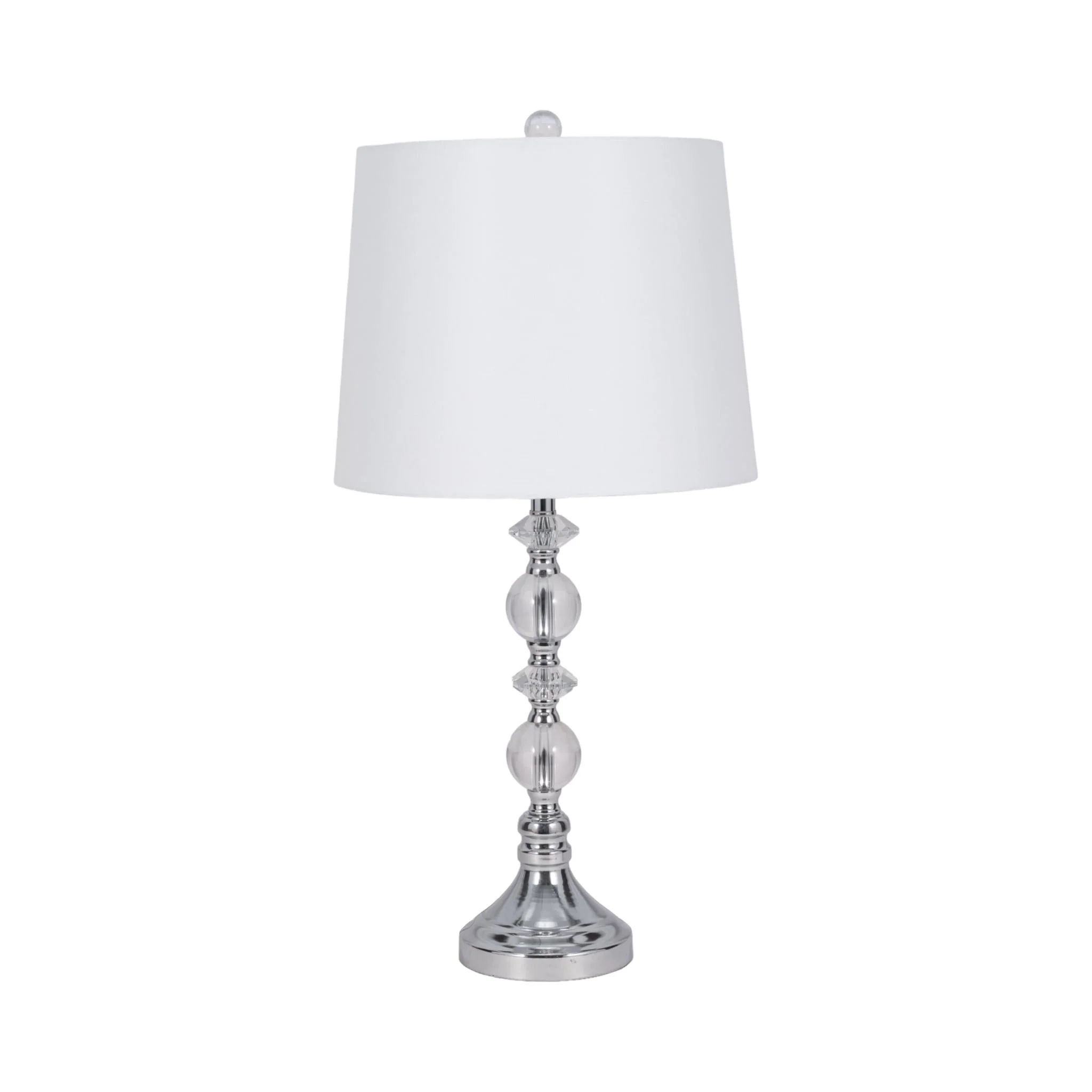 S/2 Crystal 26" Table Lamp, Silver - Image 3