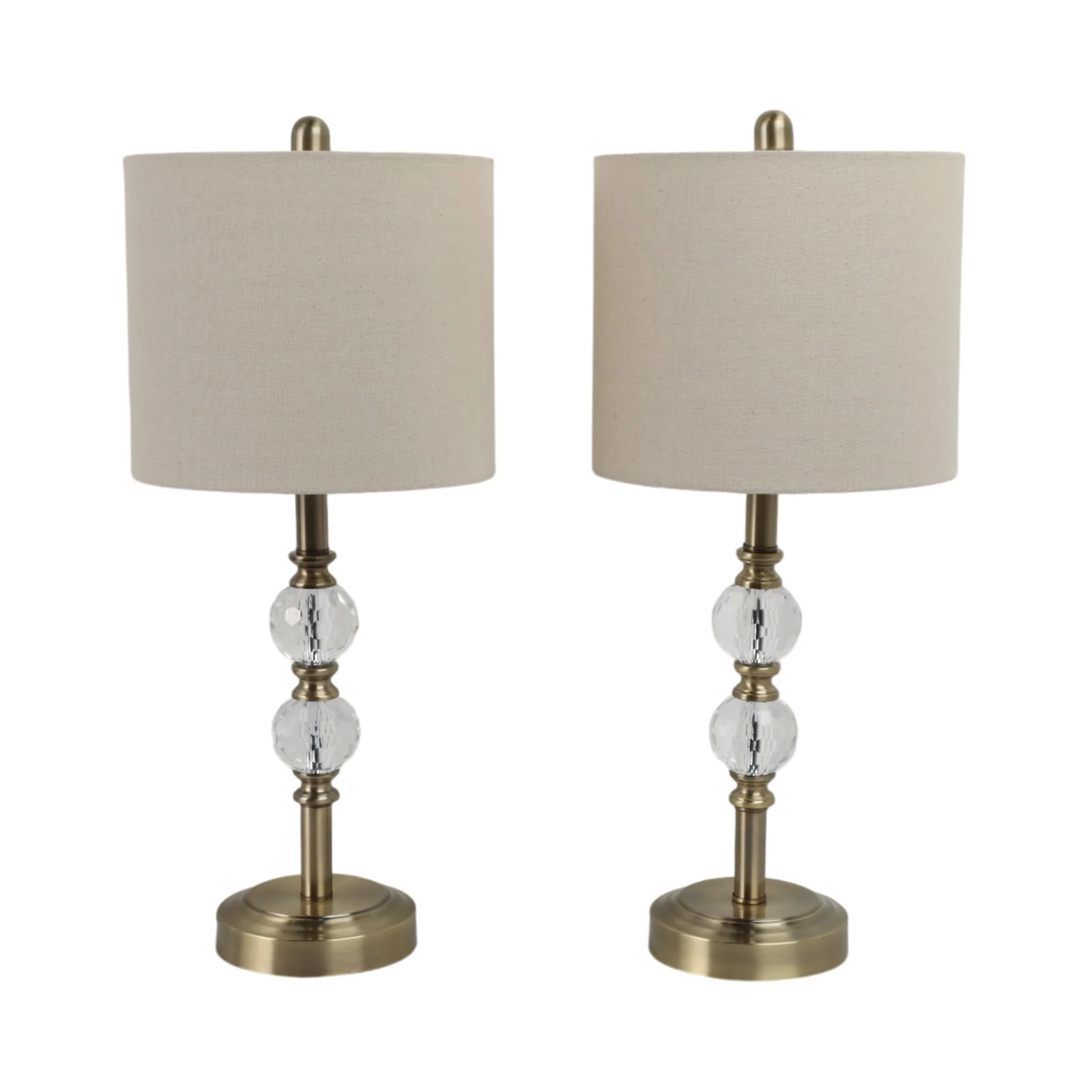 S/2, Crystal 26" Table Lamps, Gold - Image 2