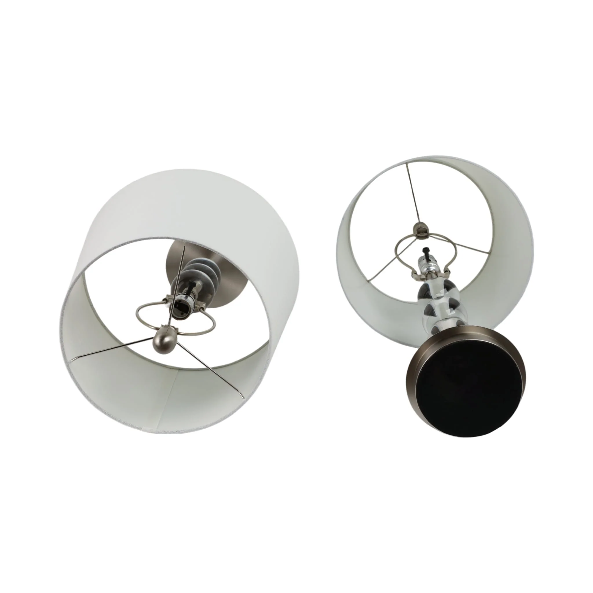 S/2, Crystal 27" Table Lamps, Silver - Image 6