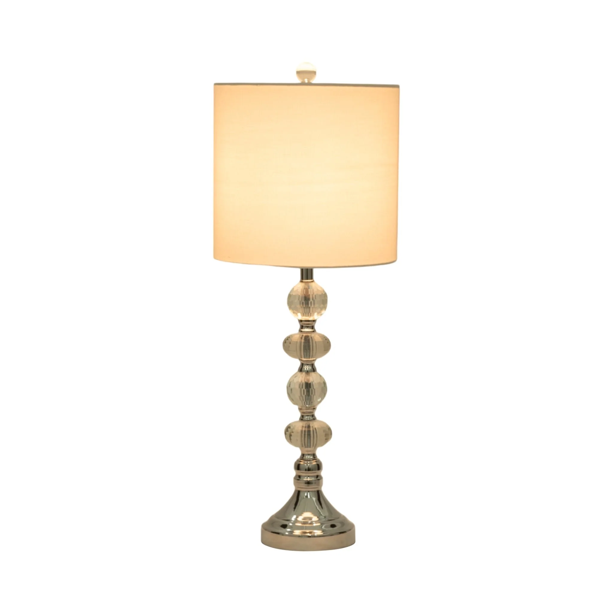 S/2 Crystal 28" Table Lamp, Silver - Image 2