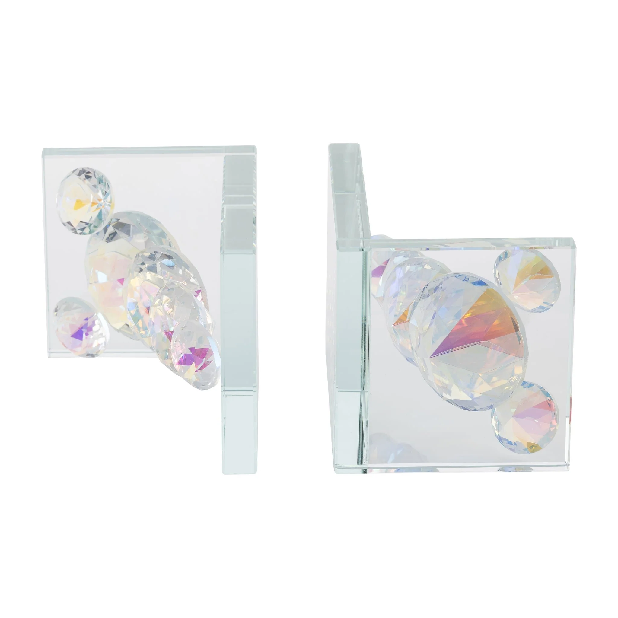 S/2 Crystal Diamond Bookends, Rainbow - Image 6