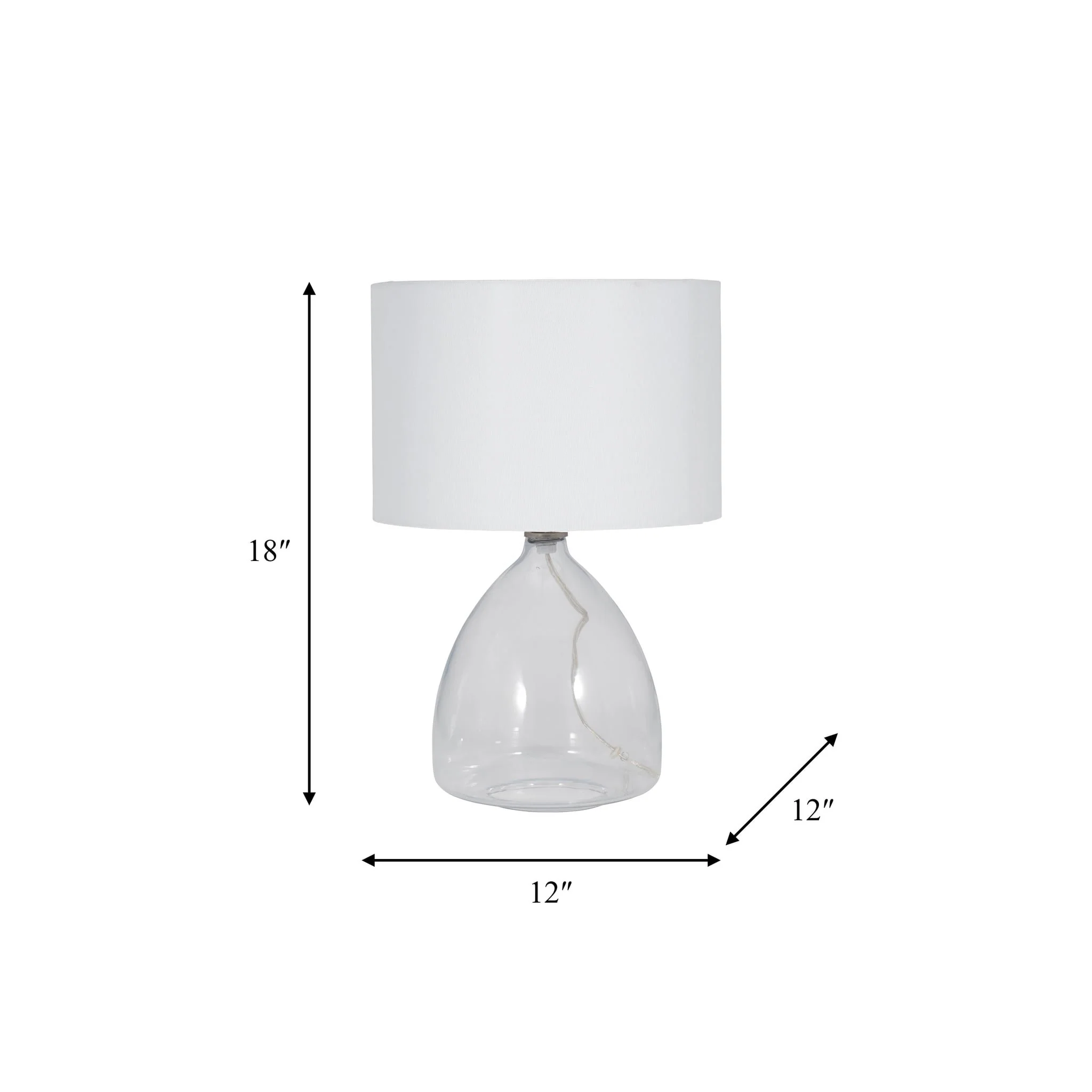 S/2 Glass 18" Table Lamp, Clear - Image 7
