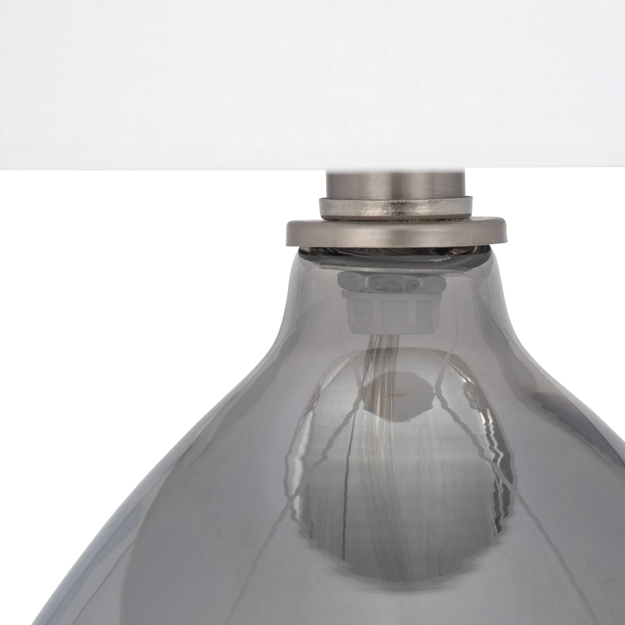 S/2 Glass 18" Table Lamp, Smoke - Image 3