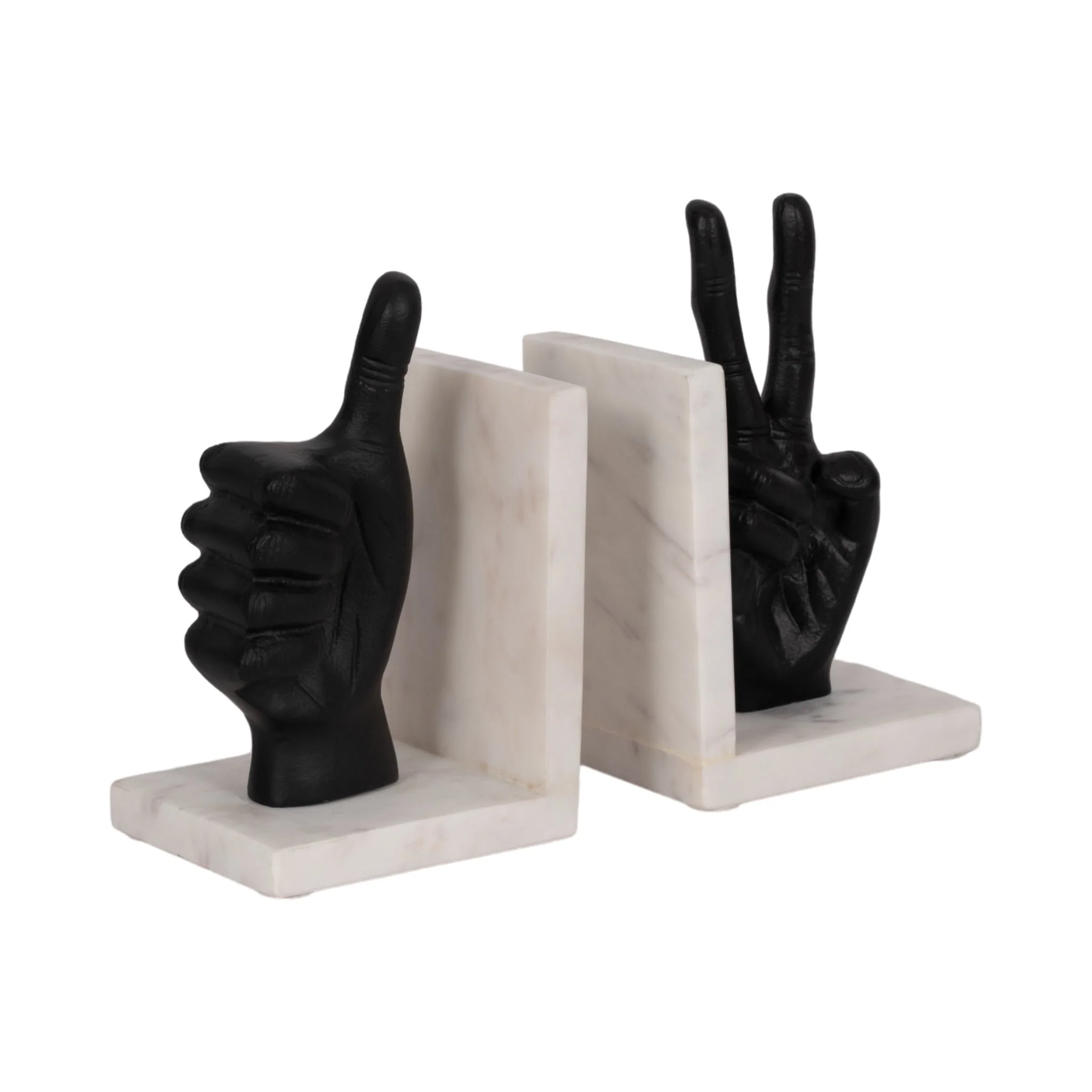 S/2 Hand Sign Bookends, Black - Image 3