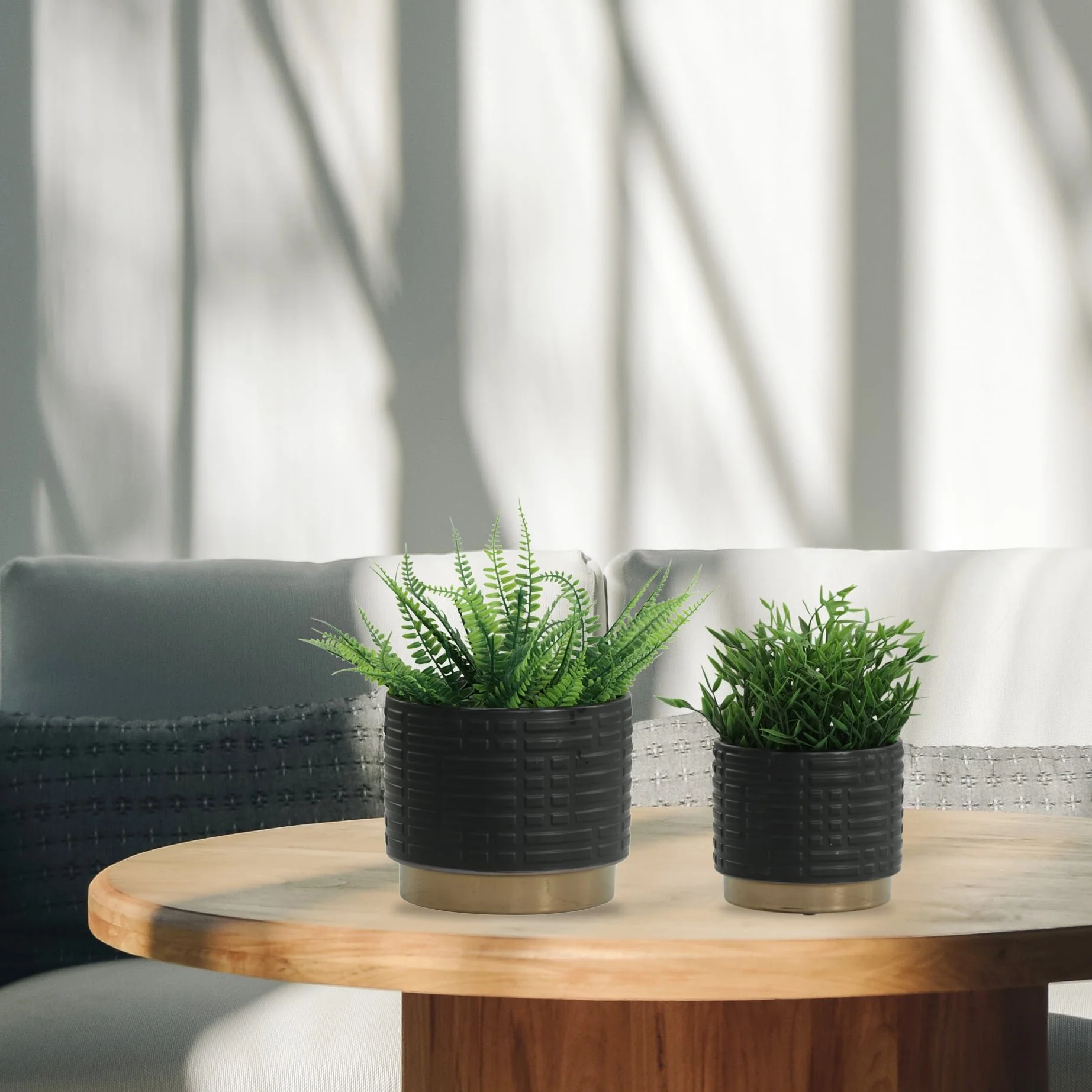 S/2 Maze Metallic Planters  6/8", Black - Image 10