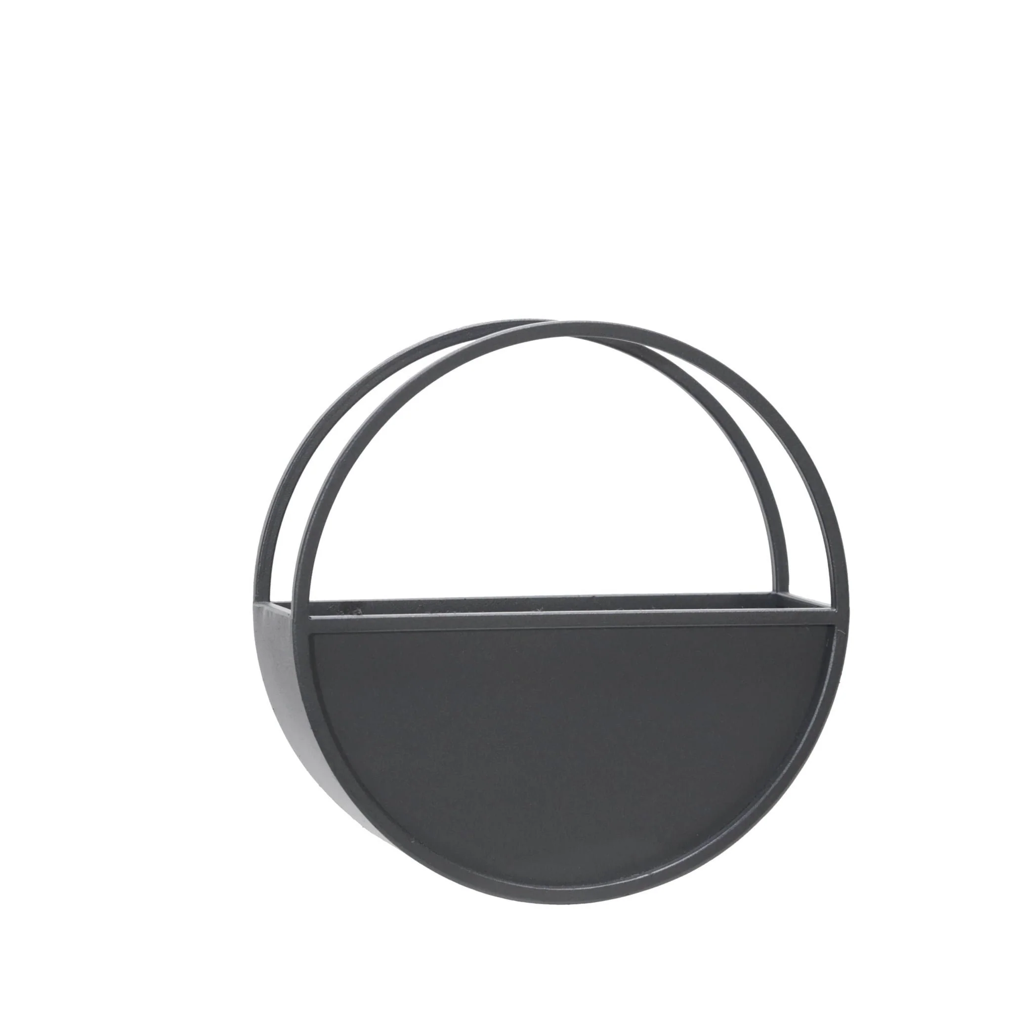 S/2 Metal 9/12" Round Wall Planters, Black - Image 4