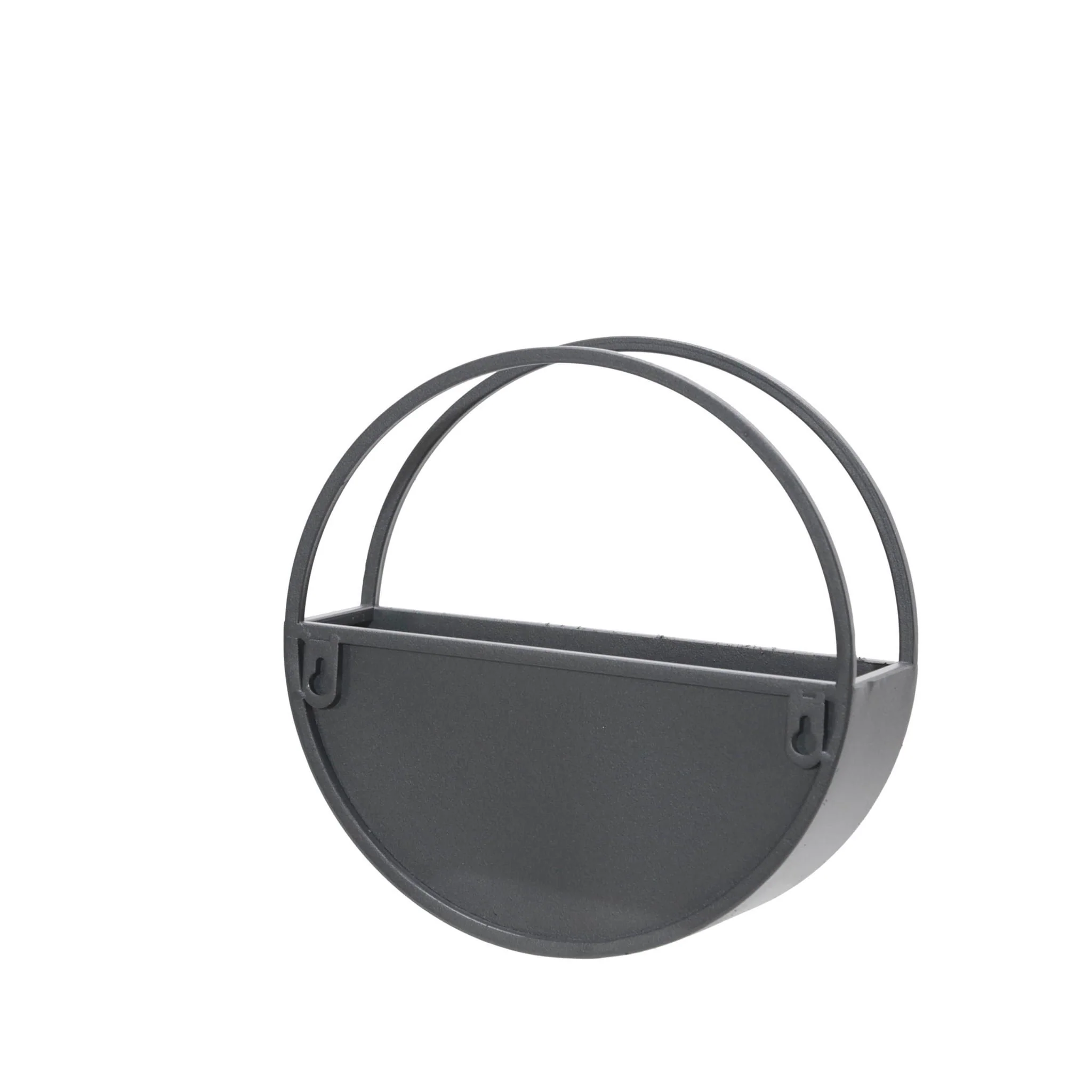 S/2 Metal 9/12" Round Wall Planters, Black - Image 5
