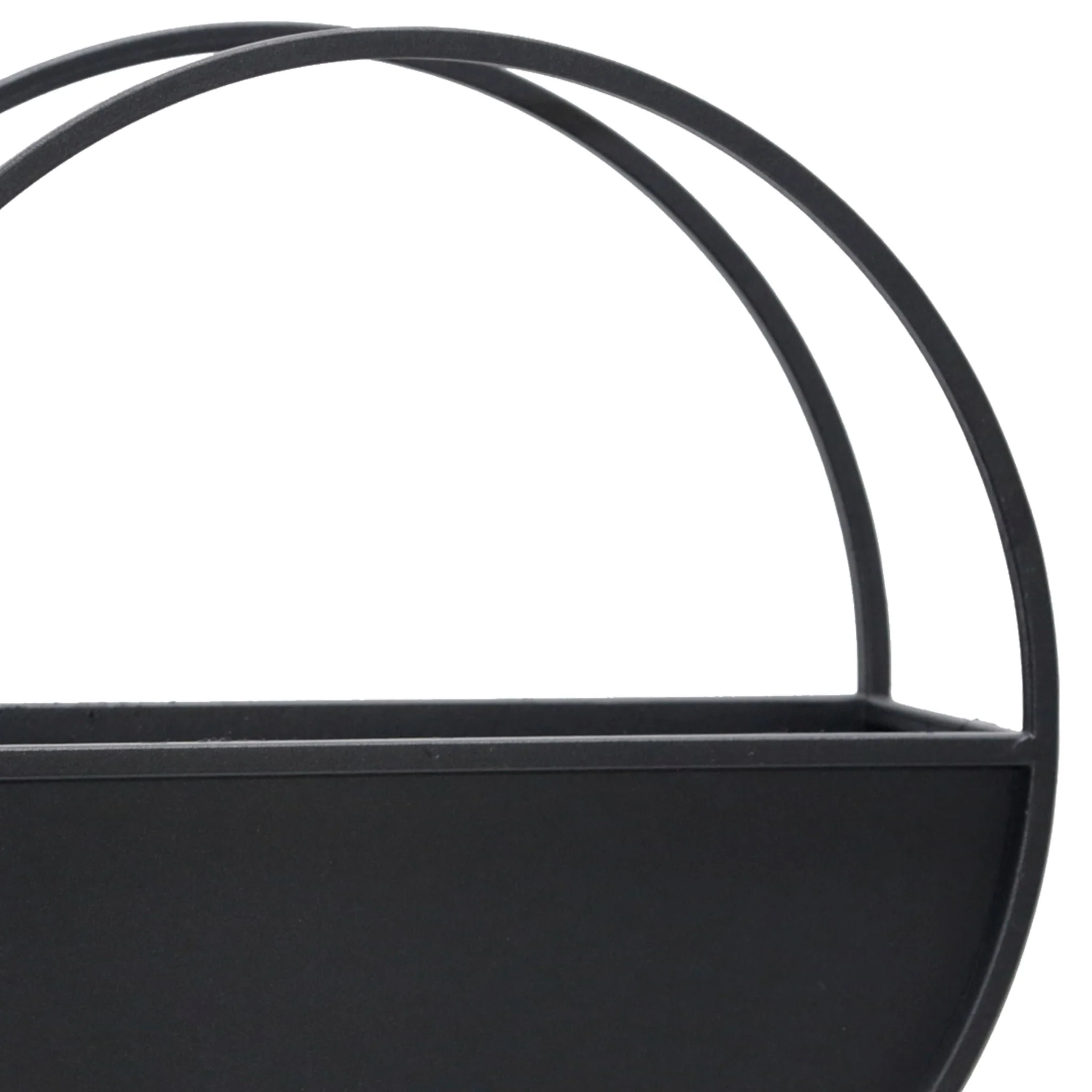 S/2 Metal 9/12" Round Wall Planters, Black - Image 7