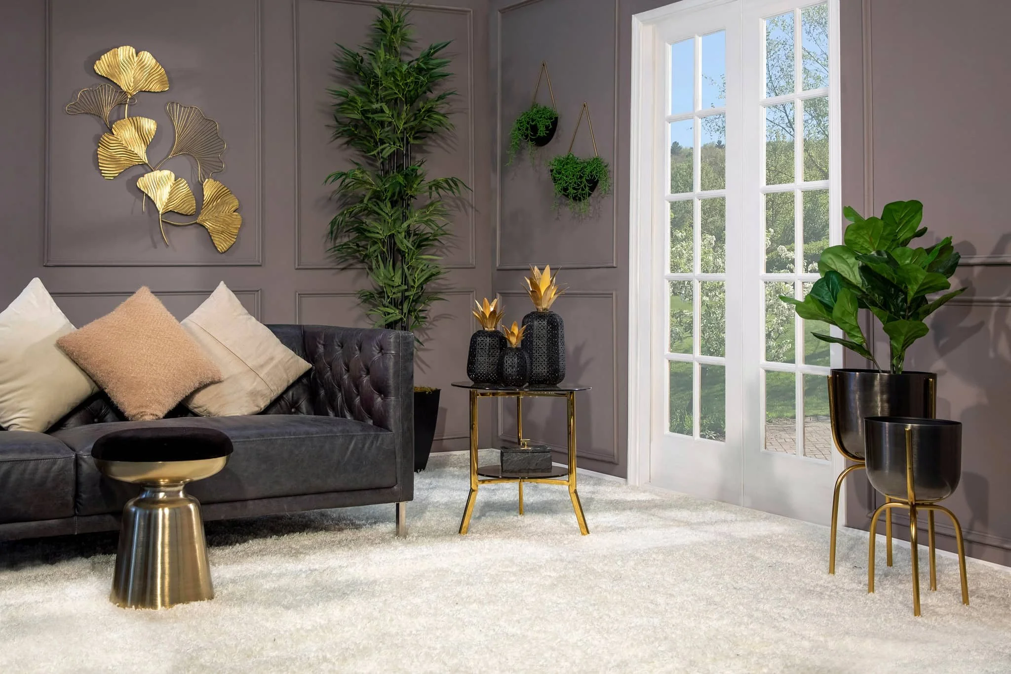 S/2 Metal Half Moon Wall Planters, Black - Image 6