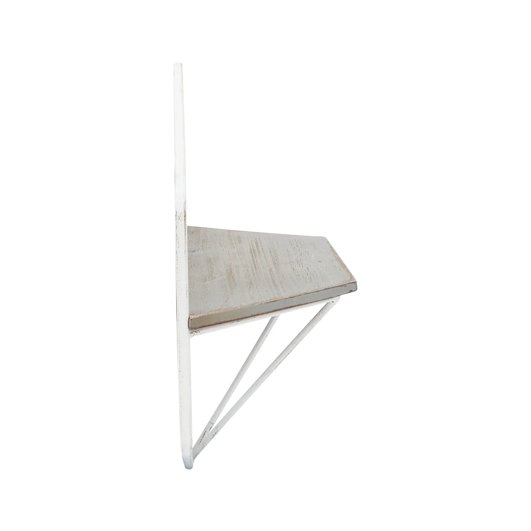 S/2 Metal / Wood Hexagon Wall Shelves, Wht/gray - Image 5