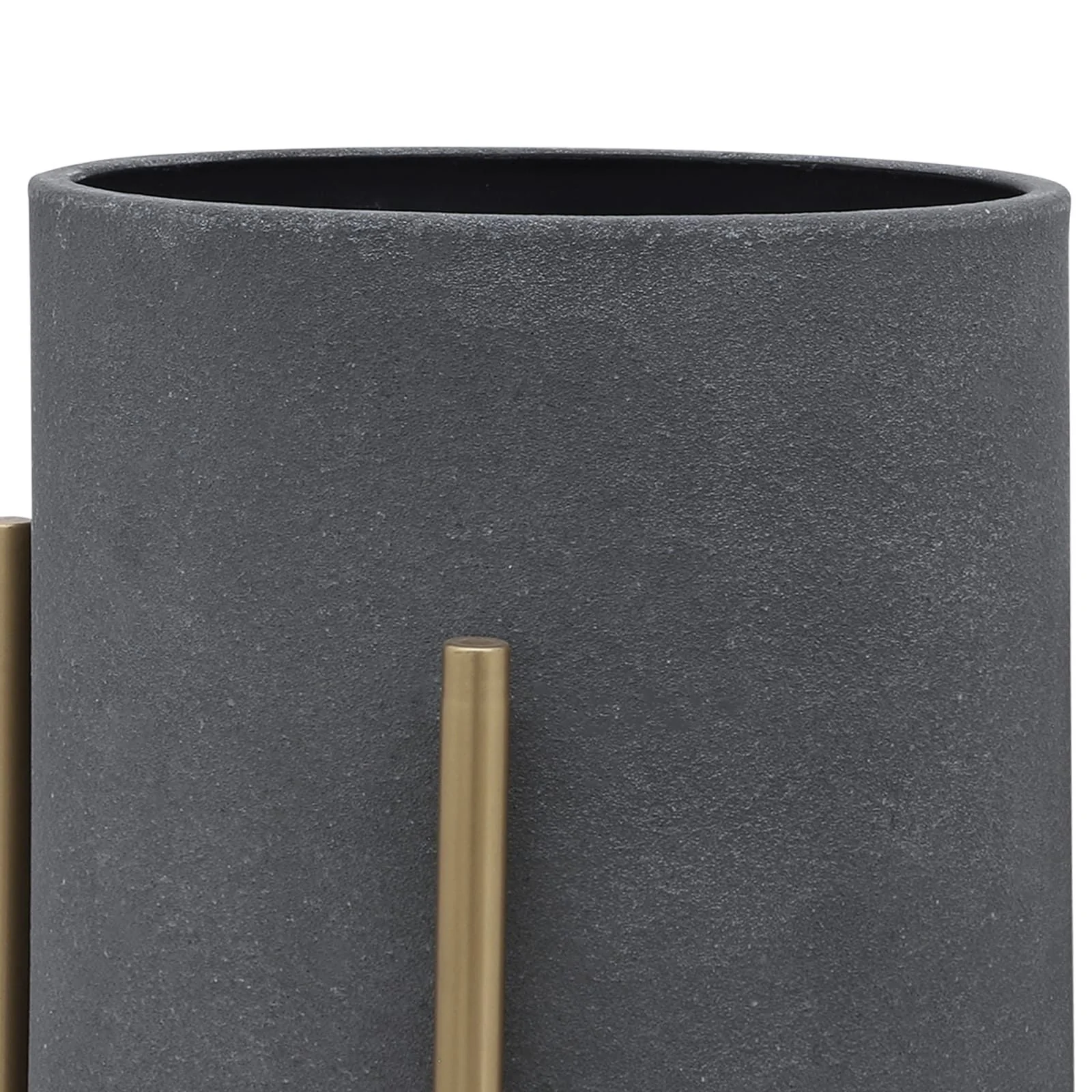 S/2 Planter On Metal Stand, Gray/gld - Image 3