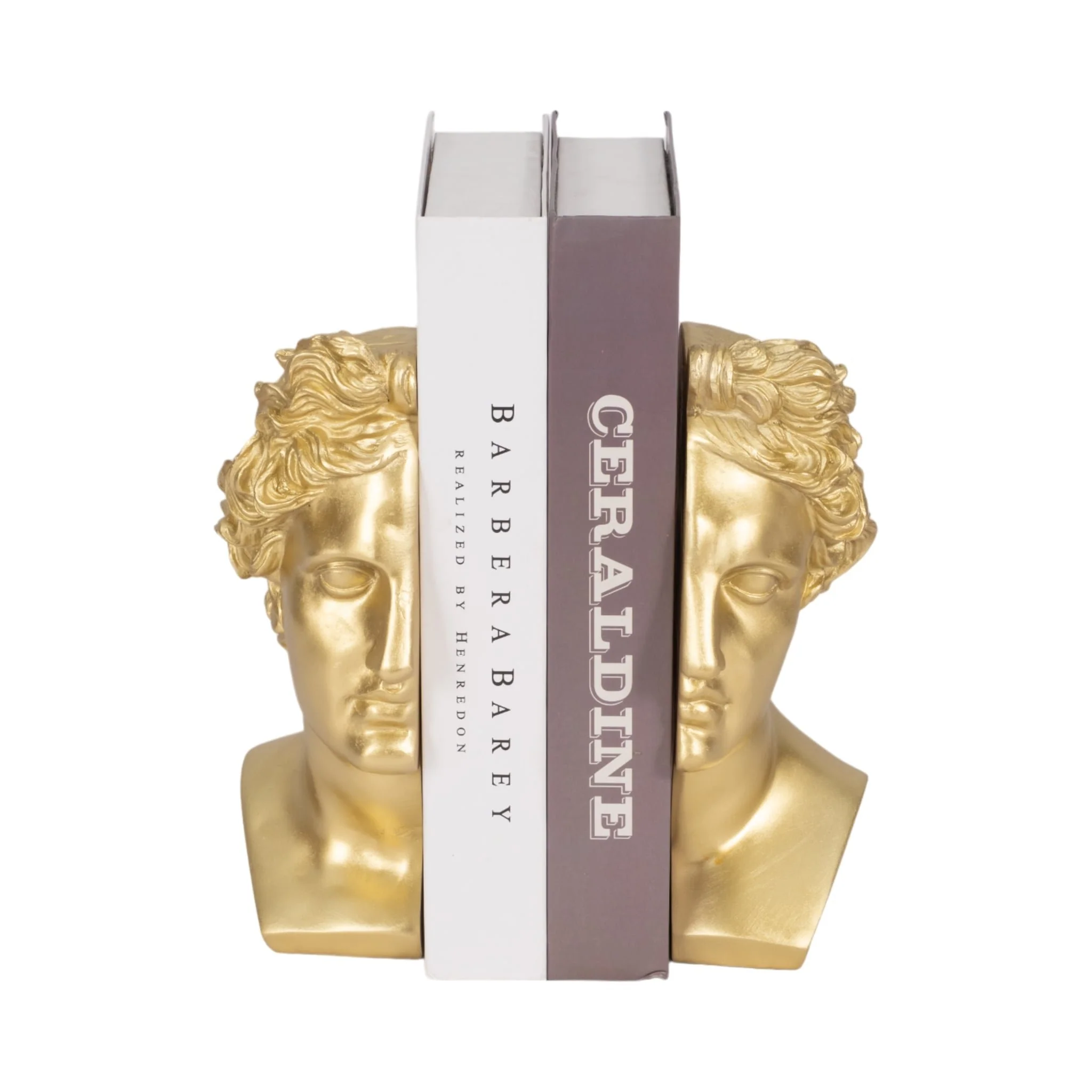 S/2 Resin, 9" Greek Goddess Bookends, Gold - Image 2