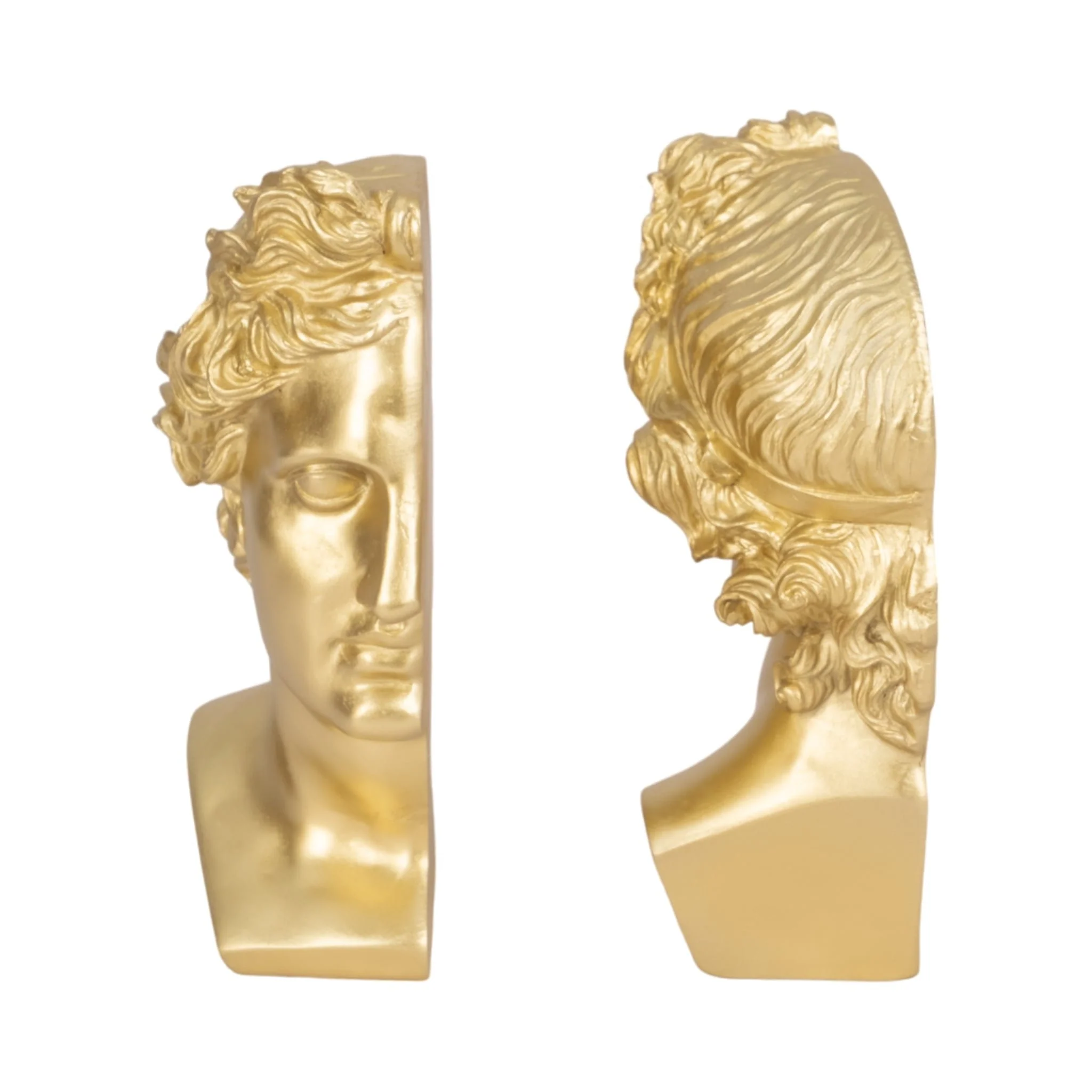 S/2 Resin, 9" Greek Goddess Bookends, Gold - Image 6