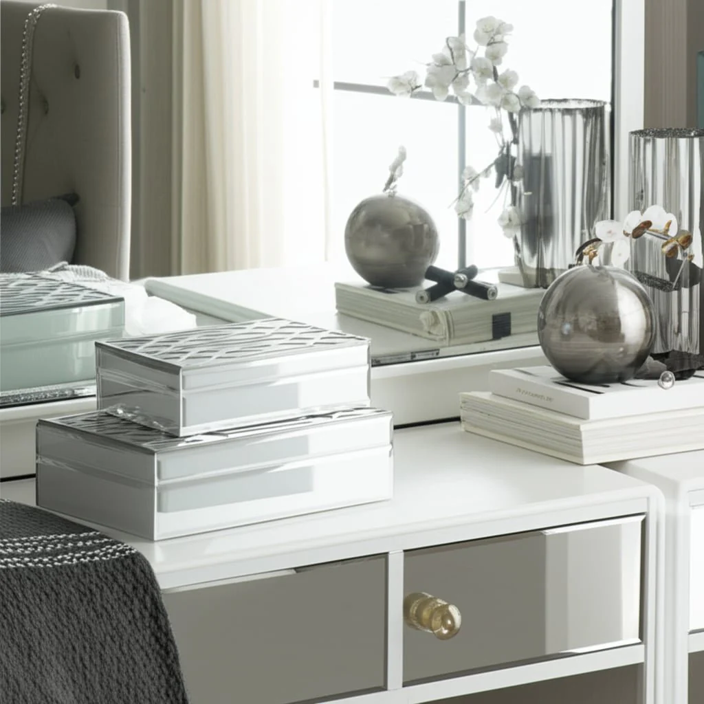 S/2 White/silver Boxes - Image 7