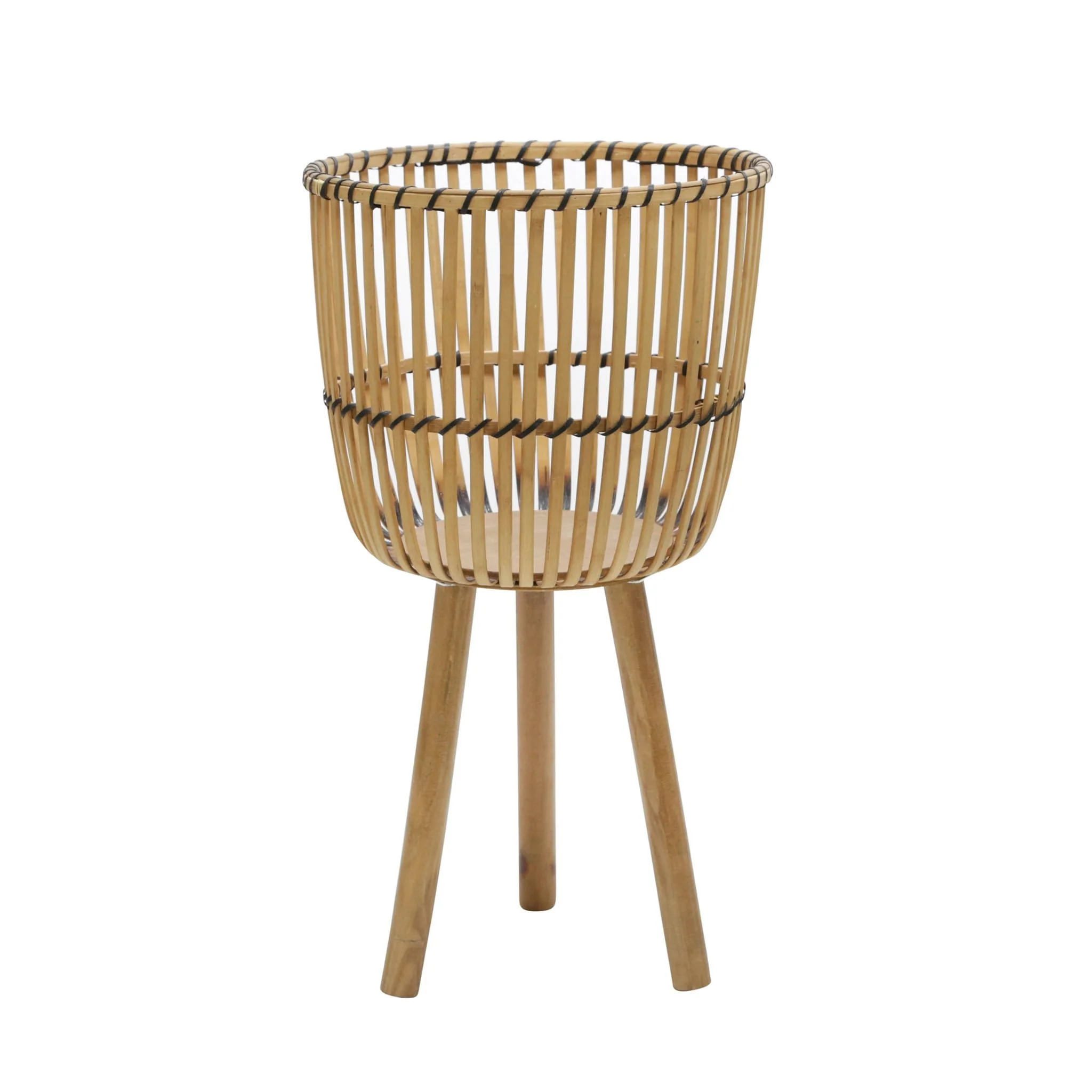 S/2 Wicker Footed Planters 10/12", Natural - Image 2