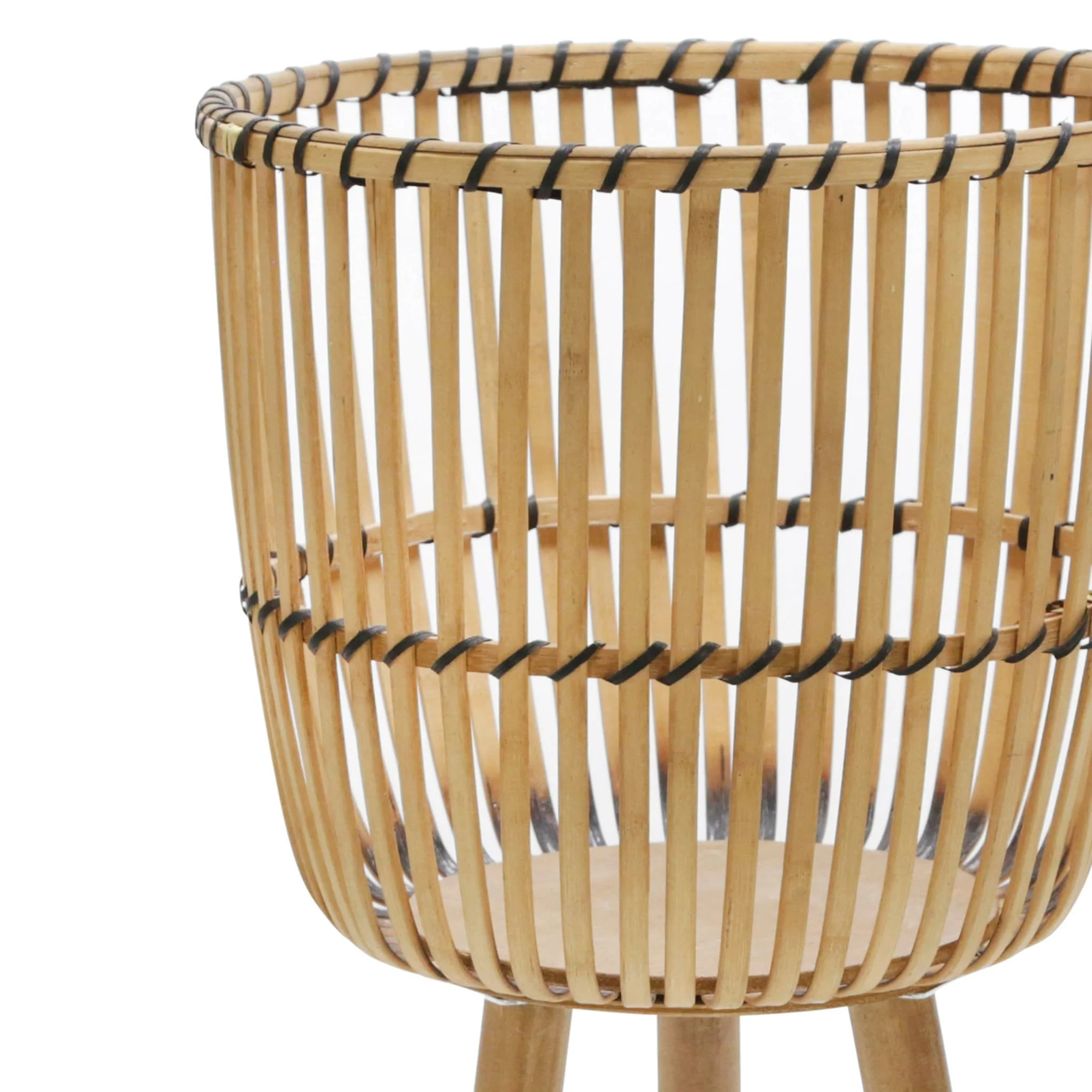 S/2 Wicker Footed Planters 10/12", Natural - Image 5