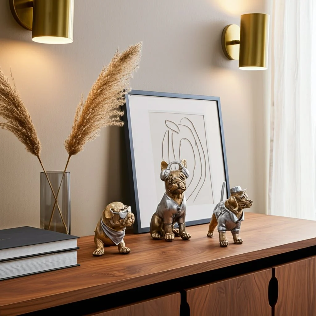 S/3 10" Cool Dogs Decor, Gold - Image 11