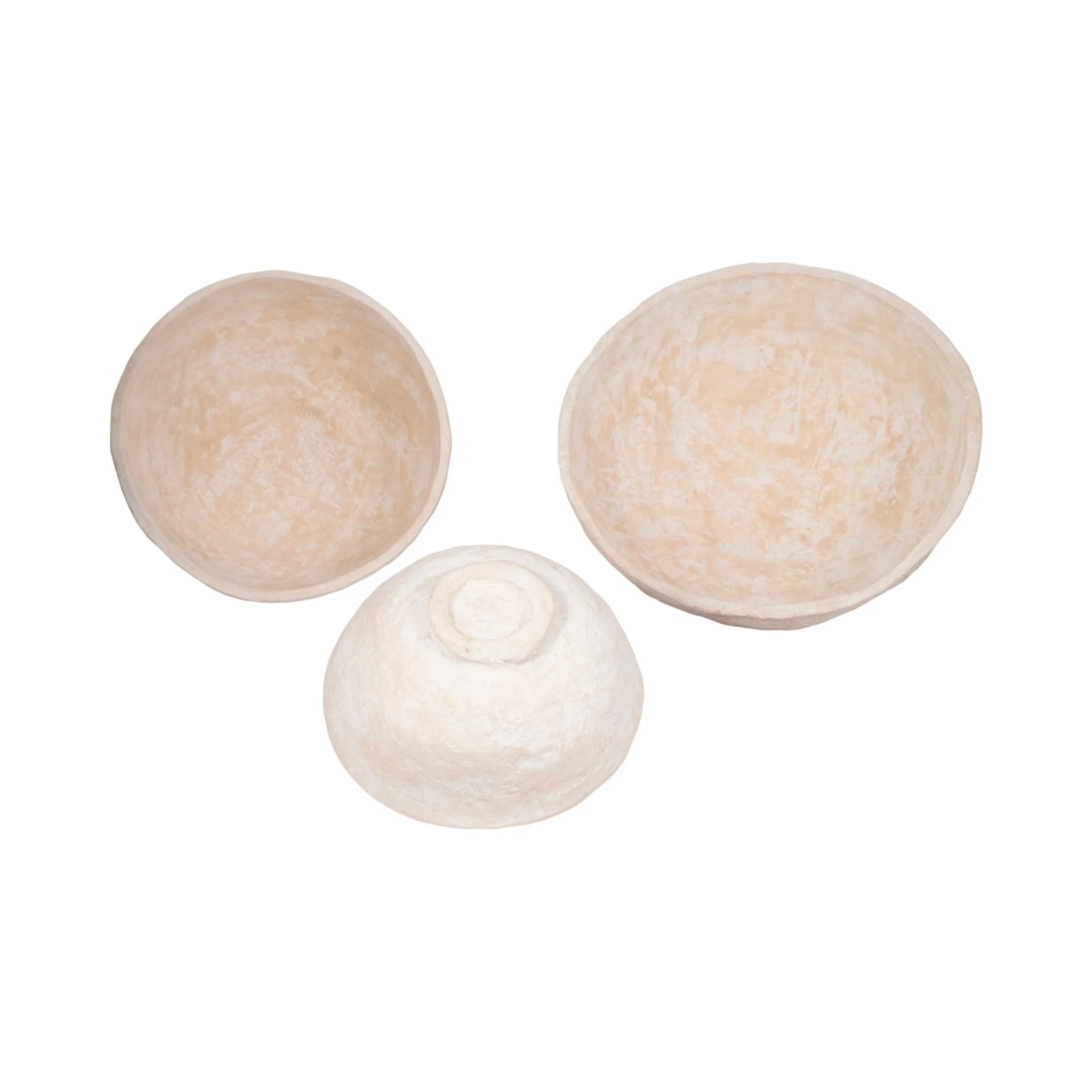 S/3 14/18/22" Paper Mache Bowls, White - Image 6