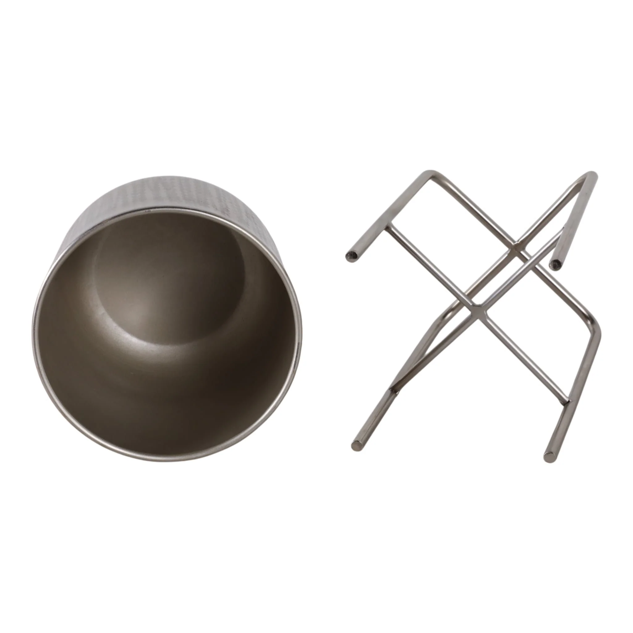 S/3 15/20/27" Etched Metal Planter On Stand, Silve - Image 7