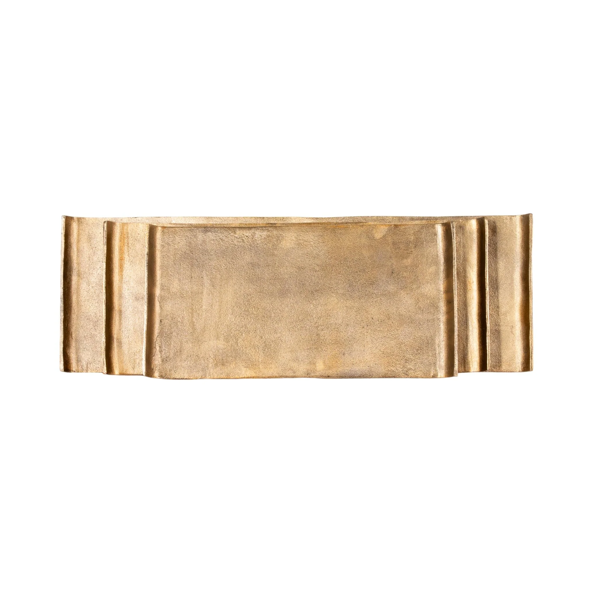 S/3 20/24/30" Rectangular Curled Trays, Antiqued G - Image 3