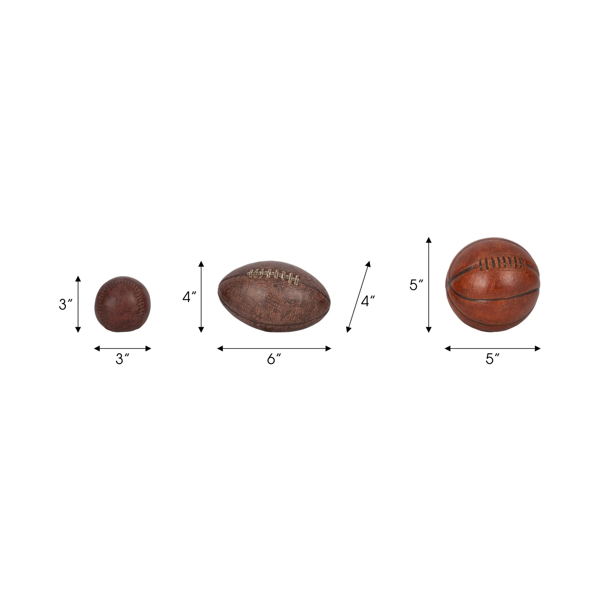 S/3 3/5/6" Sports Ball Objects, Multi - Image 6