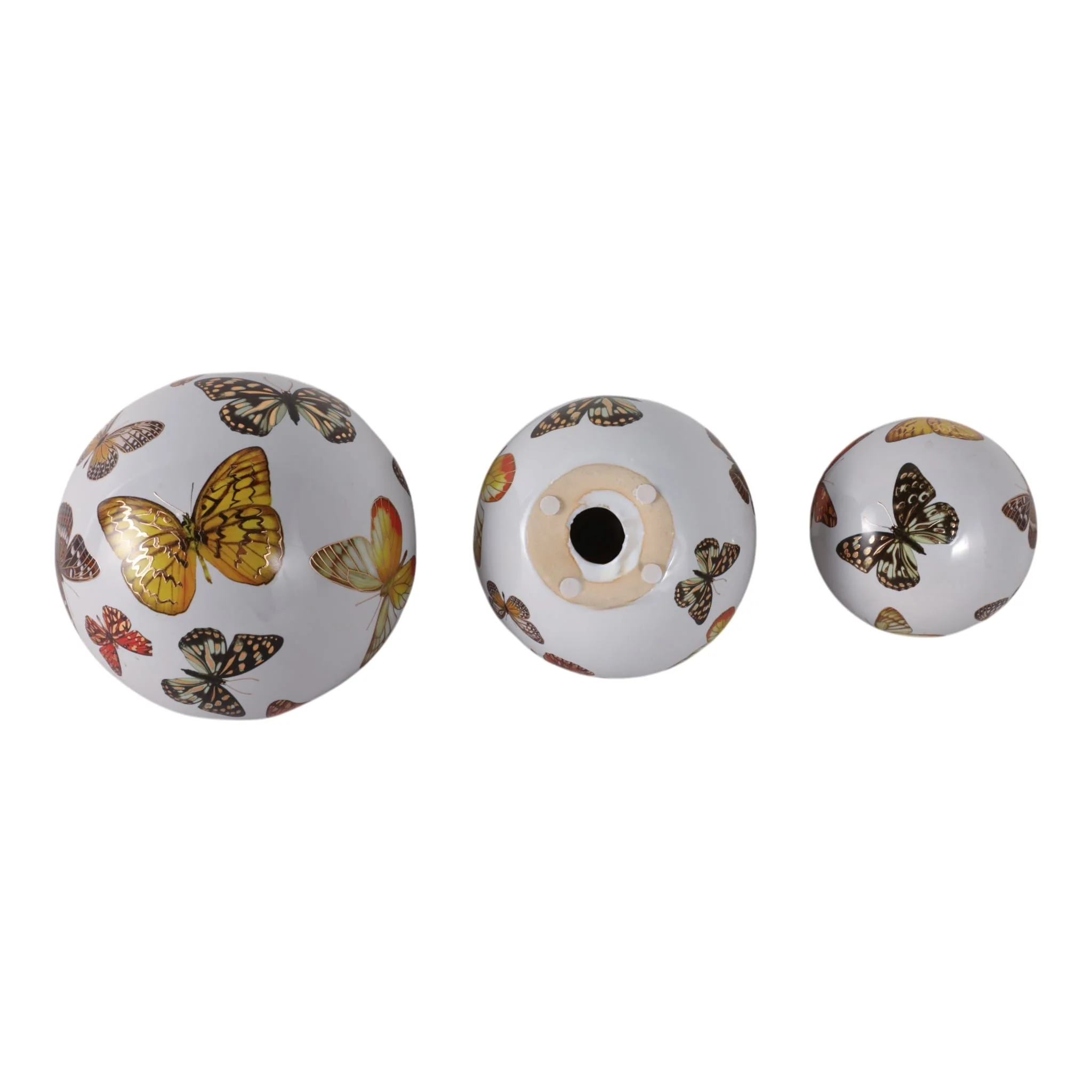 S/3 4/5/6" Butterfly Print Orbs, Multi - Image 6
