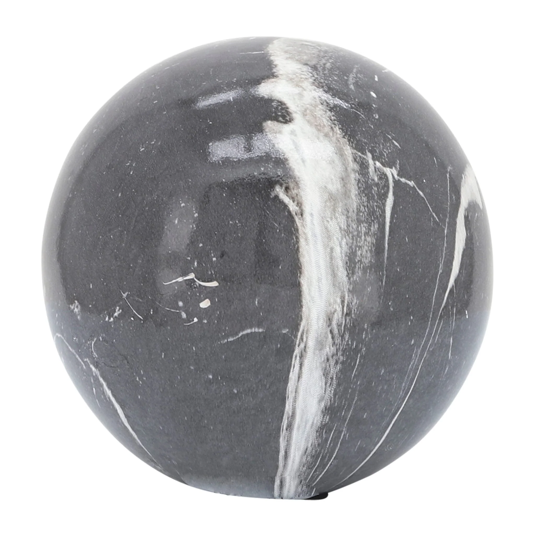 S/3 4/5/6" Marble Look Orbs, Black/wht - Image 3