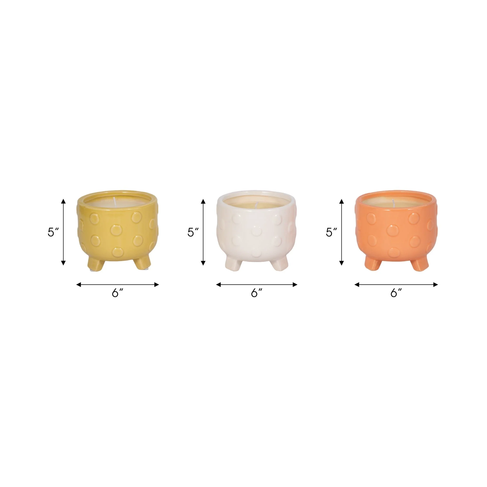 S/3, 5" Big Dot Footed Planter, Citro Candle 16oz - Image 6