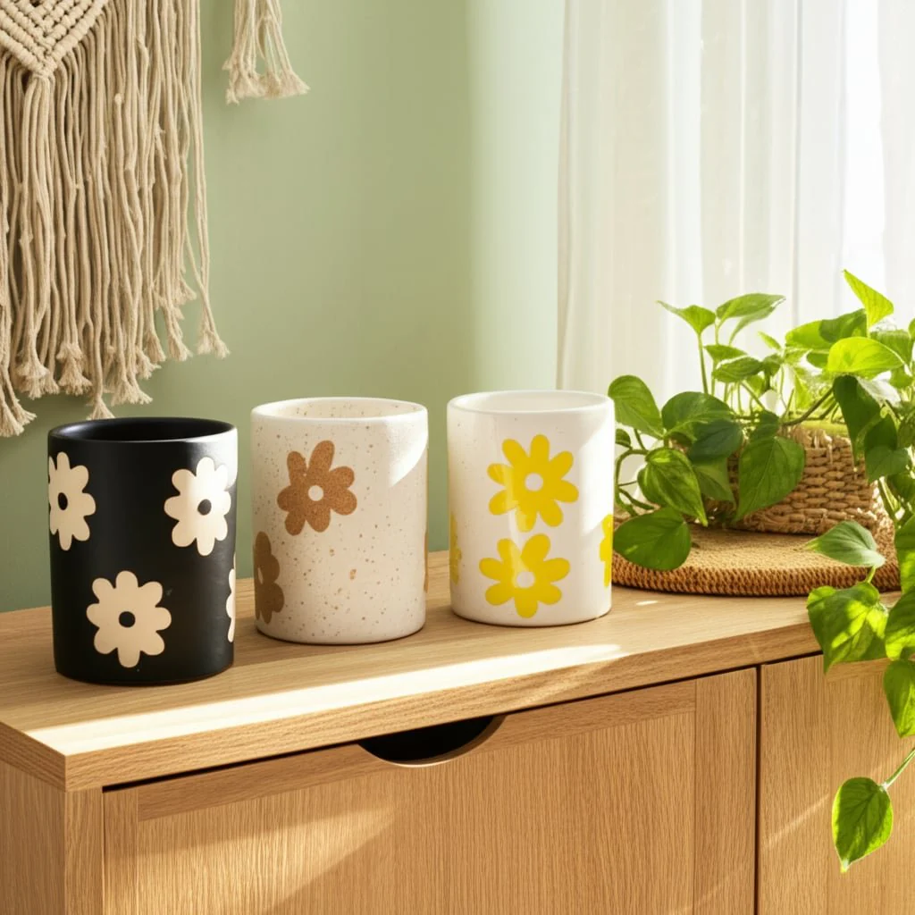 S/3 5" Flower Power Pencil Cups, Multi - Image 8