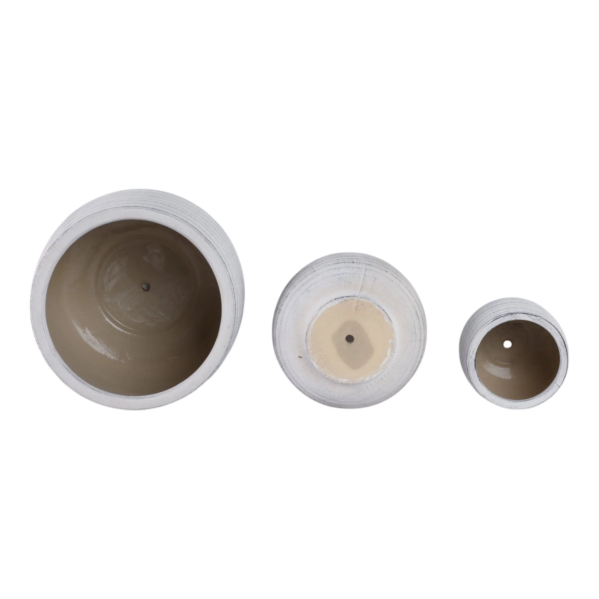 S/3 6/9/11" Ribbed Planters, White - Image 7
