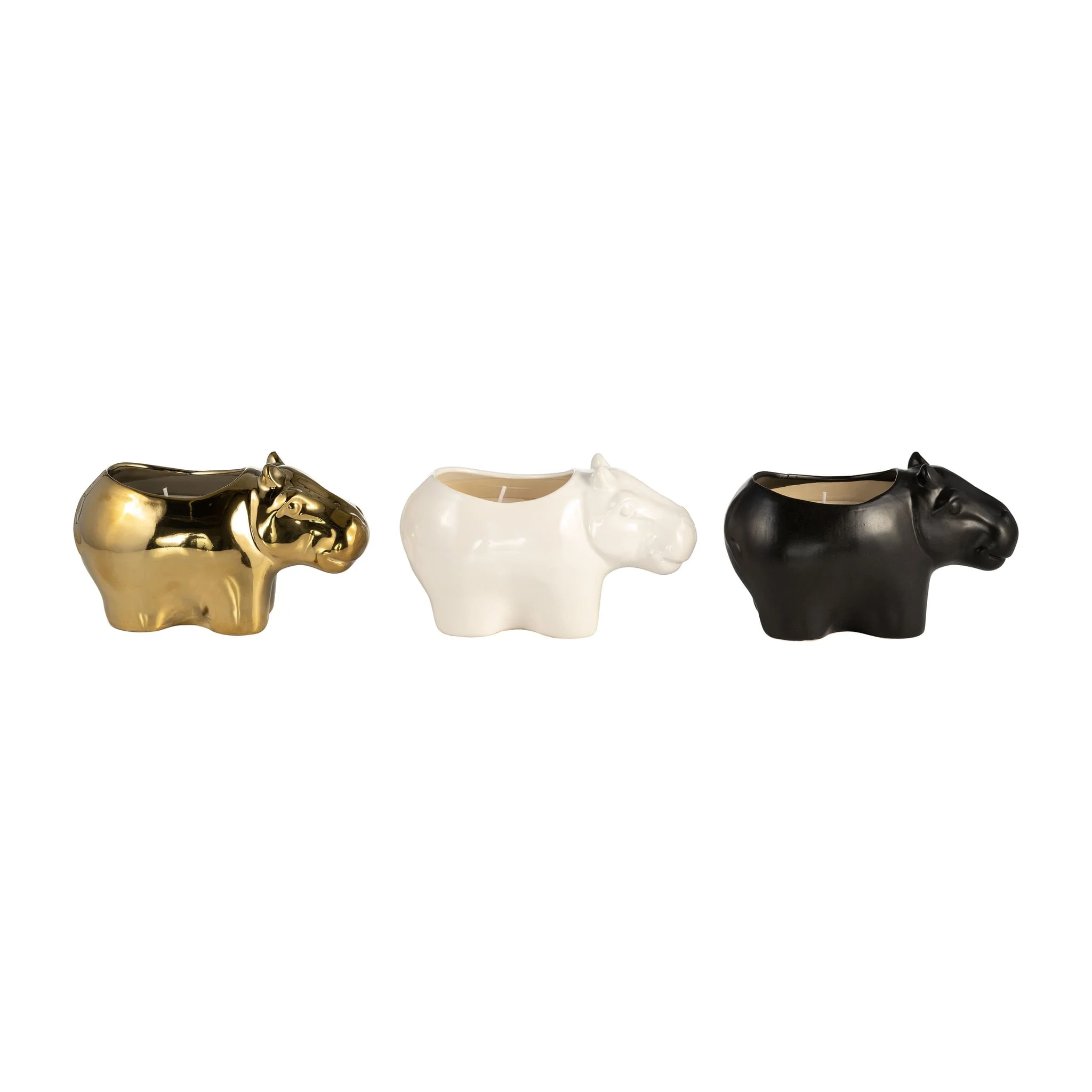 S/3, 7" 9 Oz Orange Goji Berry Hippo Candle, Multi - Image 2