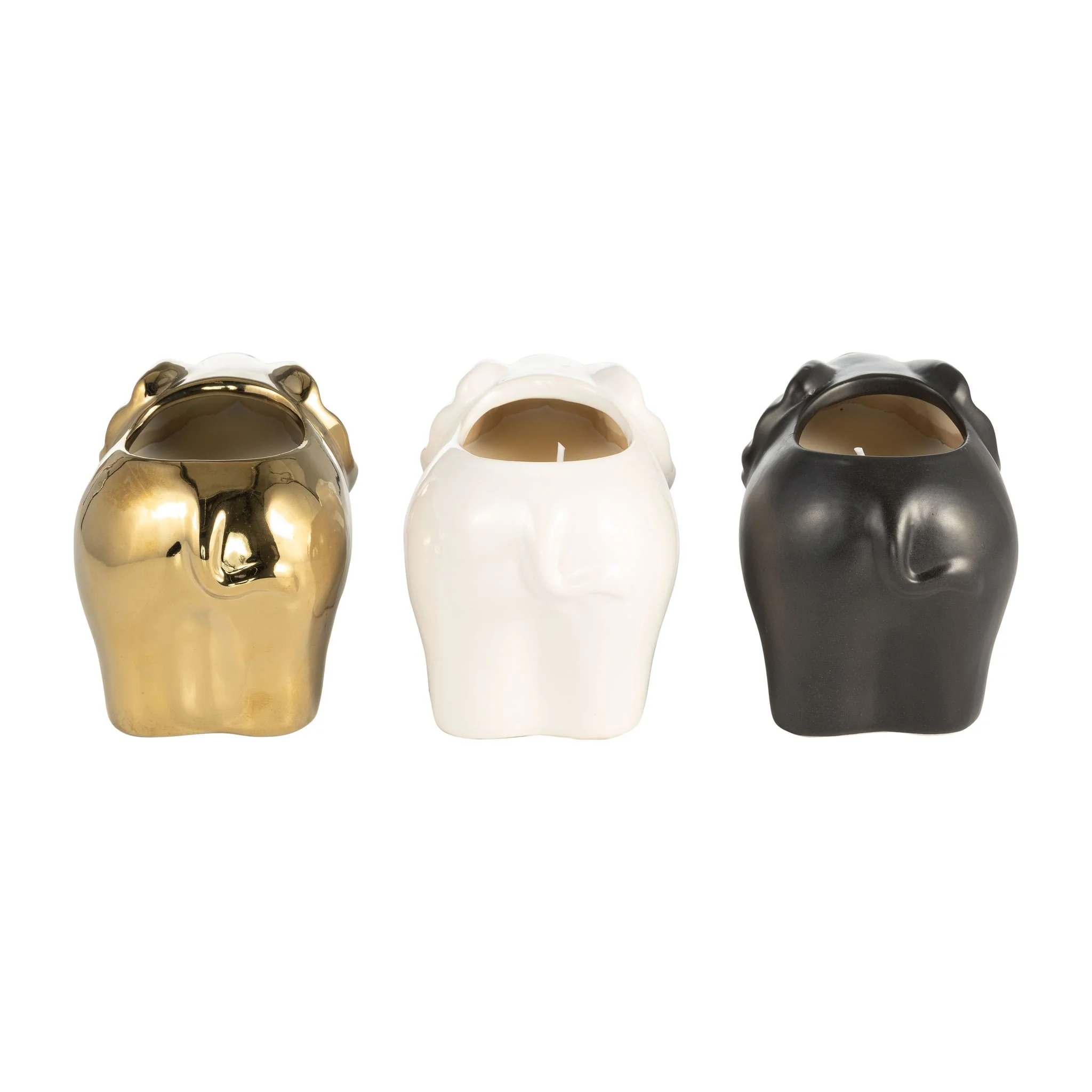S/3, 7" 9 Oz Plumeria Elephant Candle, Multi - Image 4